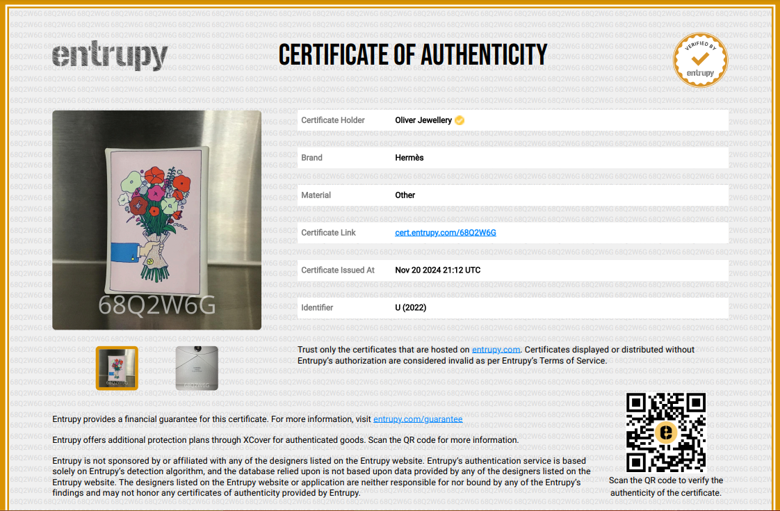 Hermes White Swift Leather Bouquet Calvi Duo Card Case w/ Box