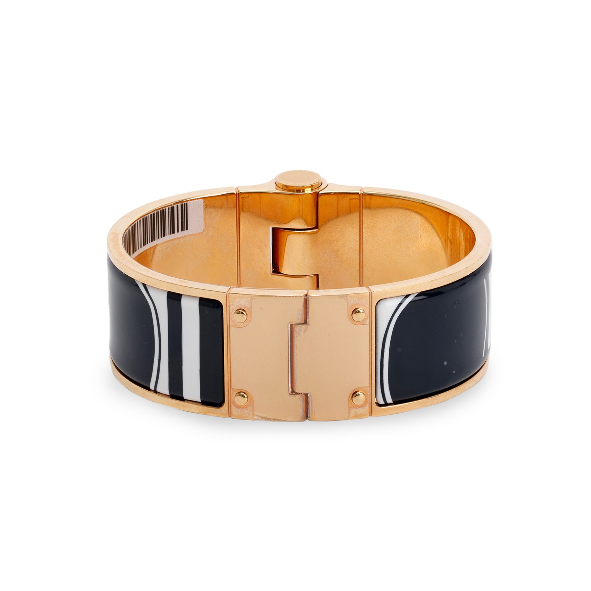 Hermes Wide Hinged Enamel Bracelet w/ Box