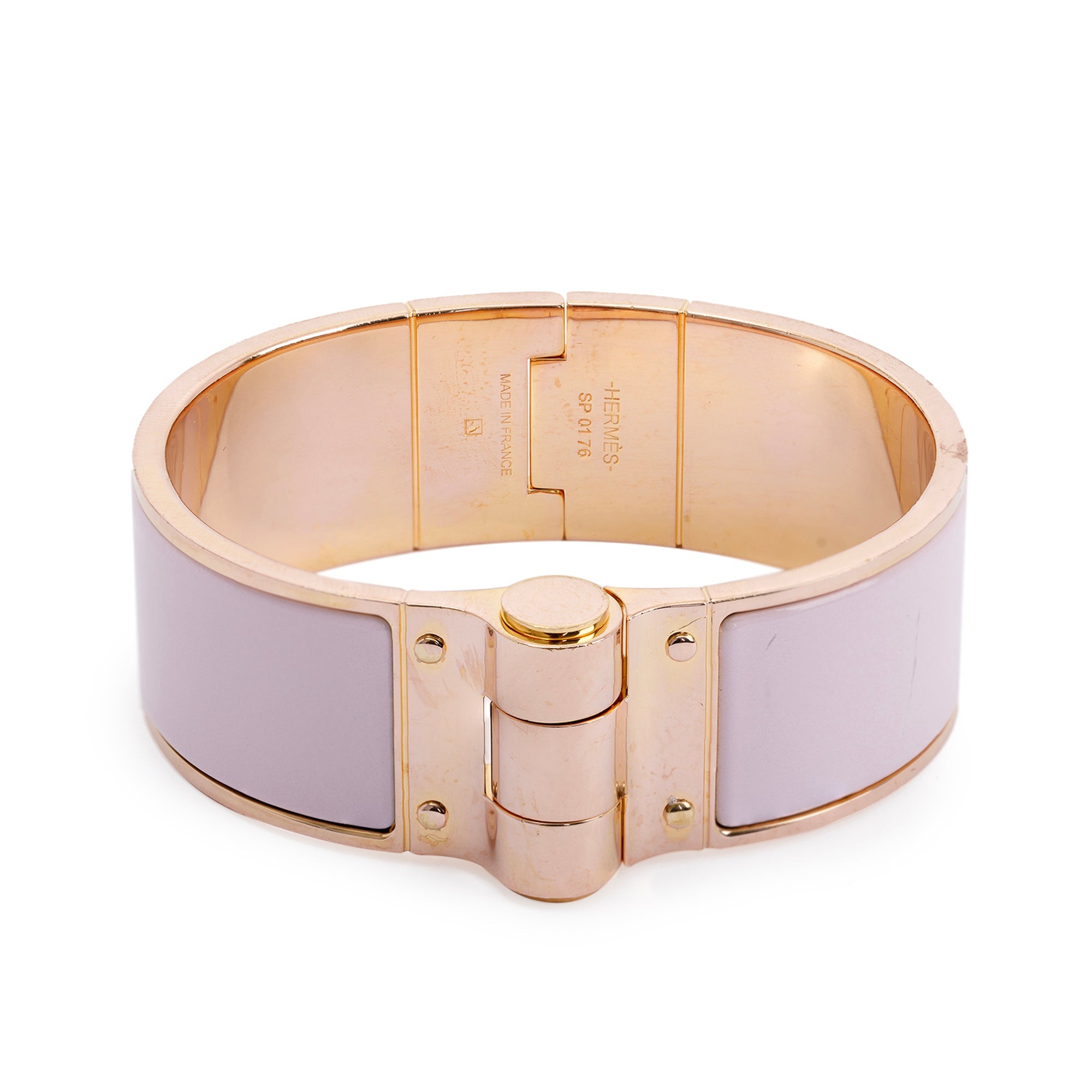 Hermes Wide Hinged Enamel Bracelet