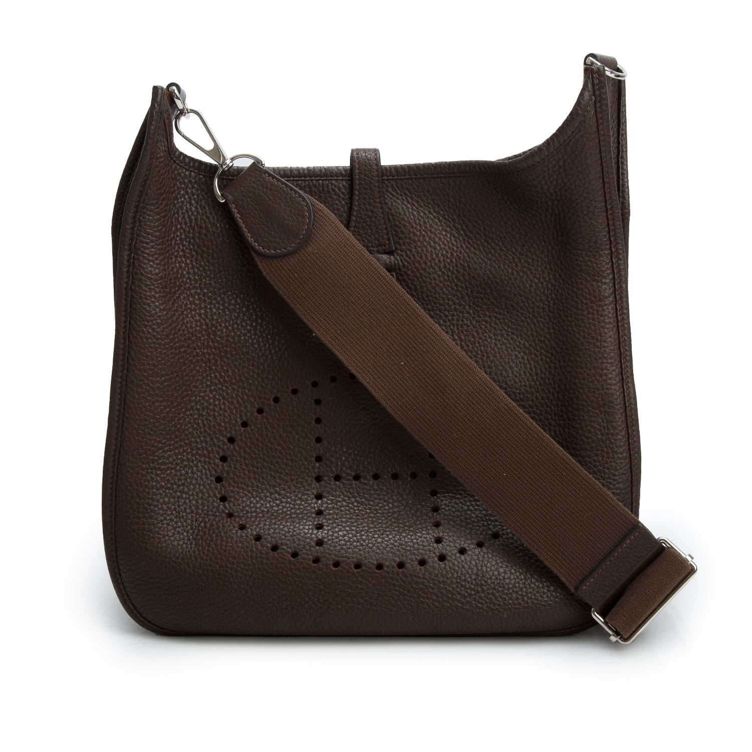 Hermes Chocolate Taurillon Clemence Evelyne III 29 Bag