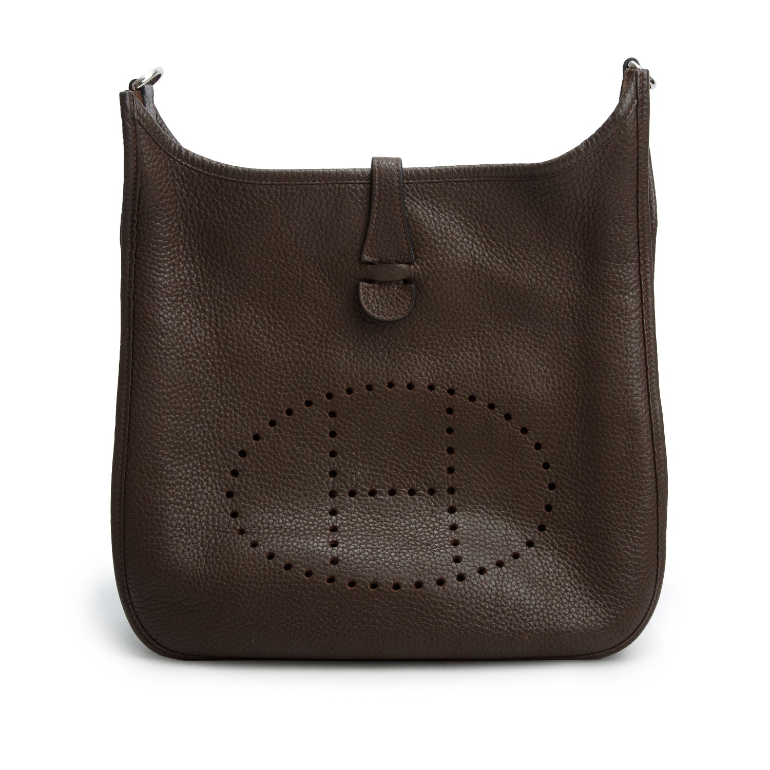 Hermes Chocolate Taurillon Clemence Evelyne III 29 Bag