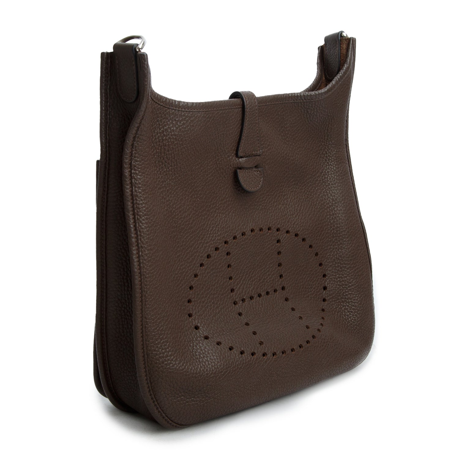 Hermes Chocolate Taurillon Clemence Evelyne III 29 Bag