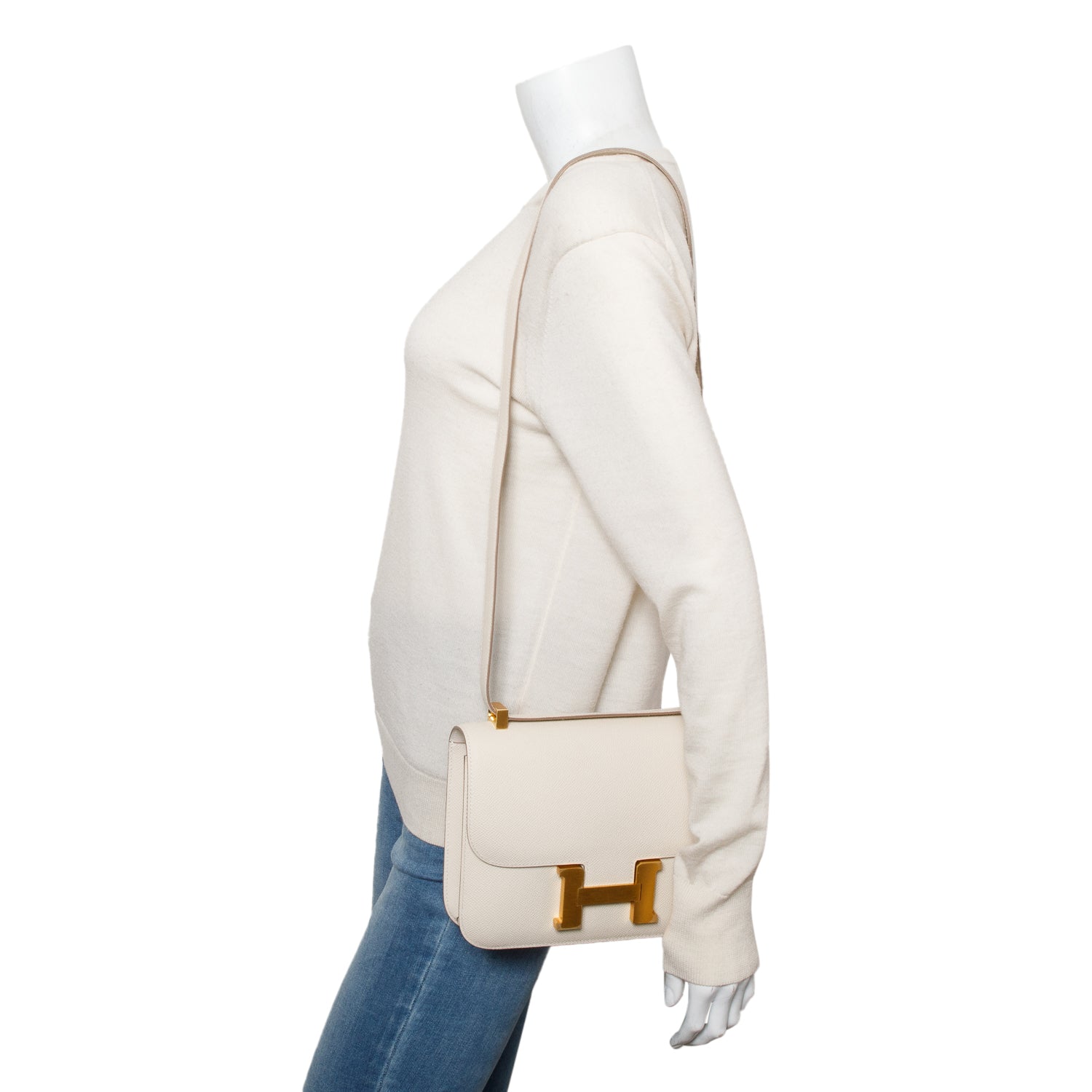 Hermes 2025 Craie Epsom Leather Constance 24 w/ Box & Receipt