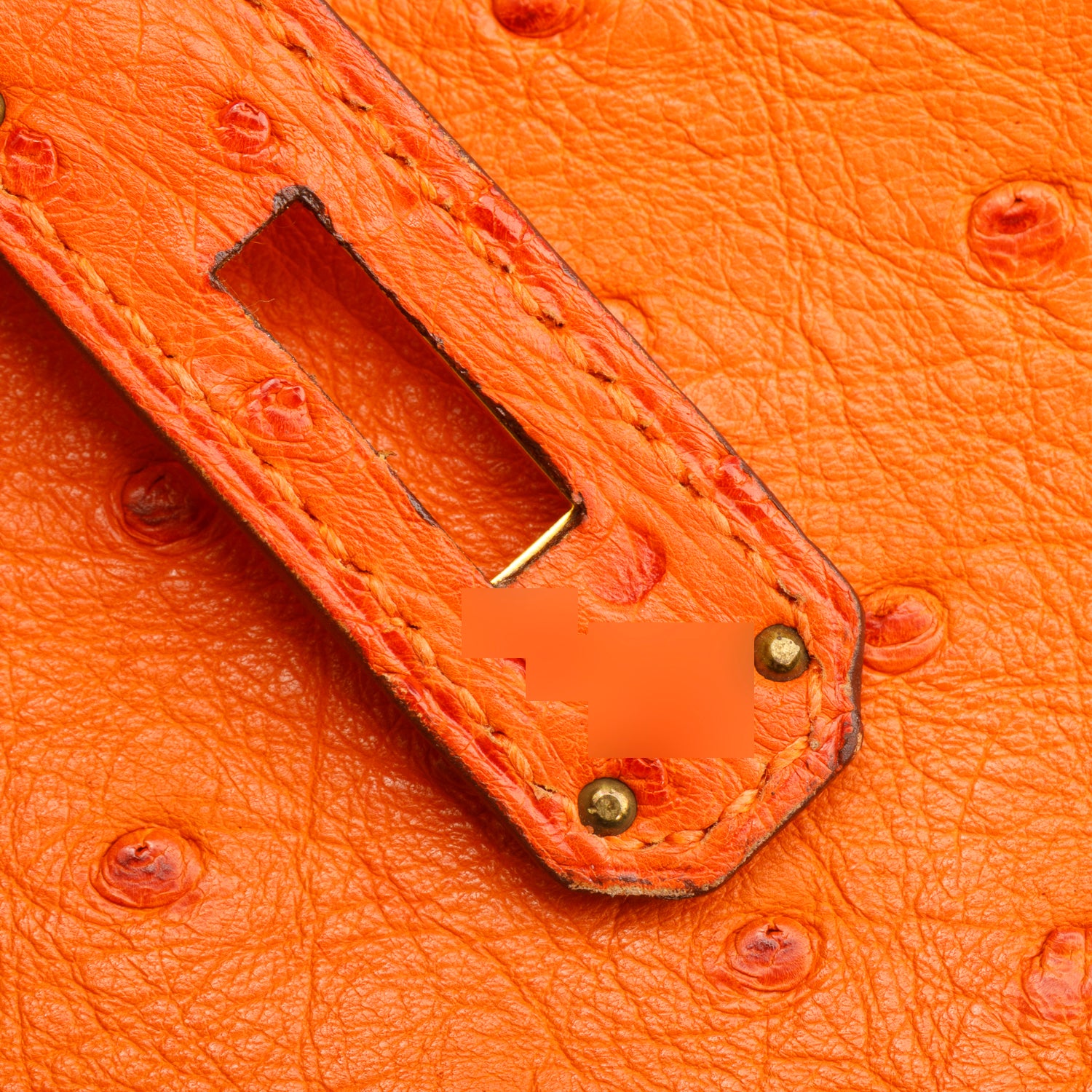 Hermes Orange Ostrich Kelly Sellier 32 w/ Strap