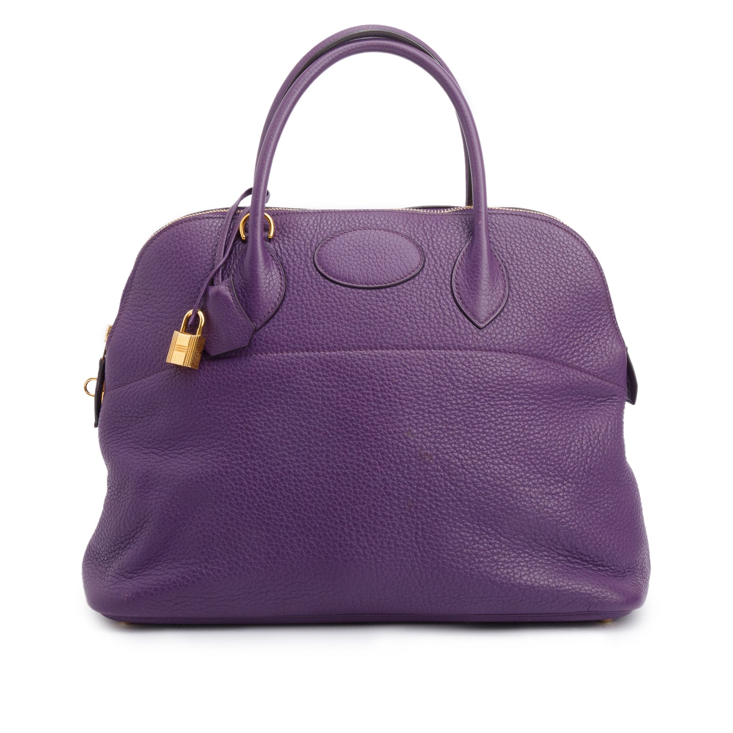 Hermes Ultraviolet Clemence Leather Bolide 35 w/ Strap