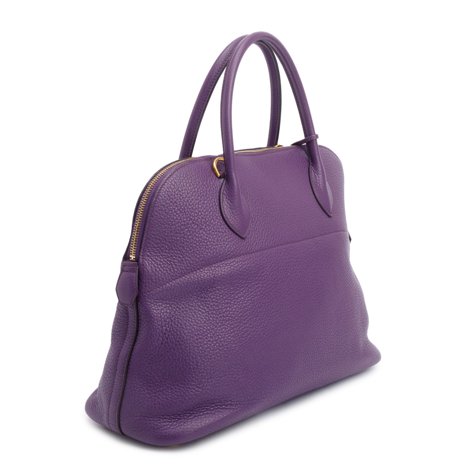 Hermes Ultraviolet Clemence Leather Bolide 35 w/ Strap