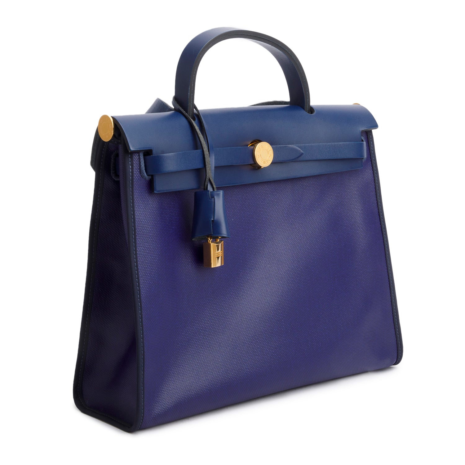 Hermes 2021 Bleu Saphir Toile H Bleu Encre Vache Hunter Berline Herbag Zip 31 PM w/ Pouch