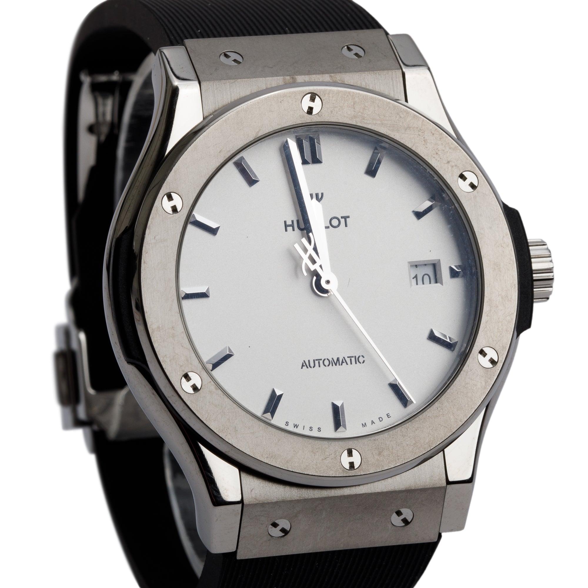 Hublot 2023 Titanium Classic Fusion 42 MM Automatic Watch White Dial w/ Box