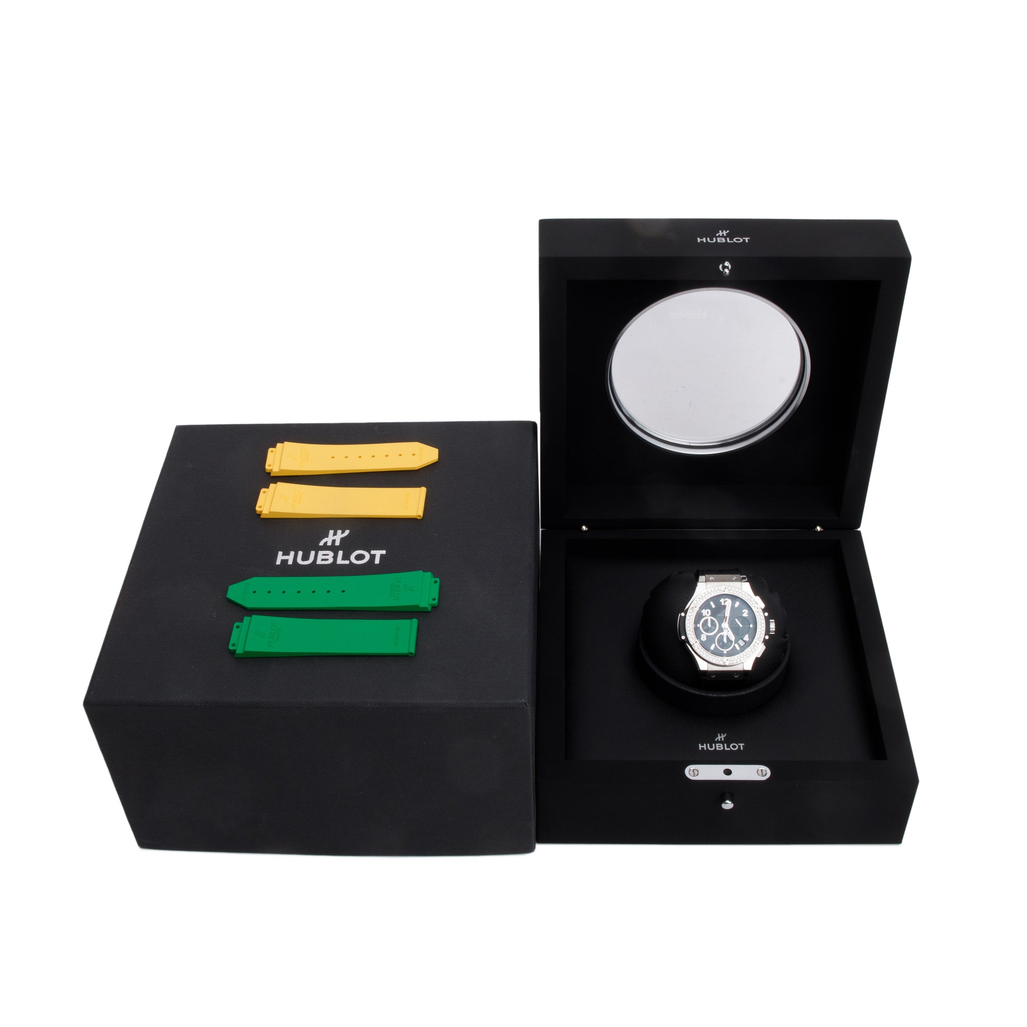 Hublot 2024 Stainless Steel & Titanium Diamond Bezel Big Bang 41 MM Automatic Chronograph Watch w/ Box