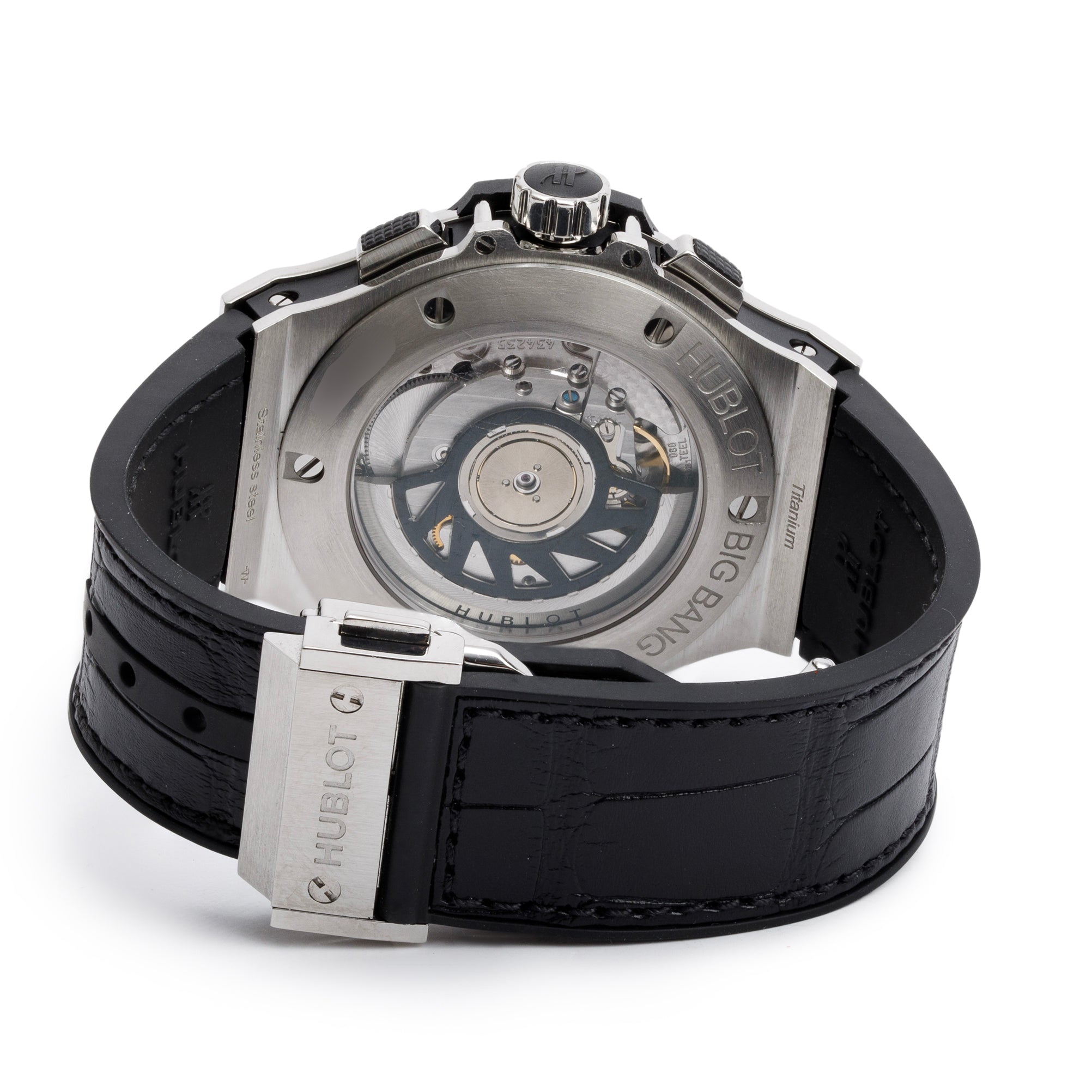 Hublot 2024 Stainless Steel & Titanium Diamond Bezel Big Bang 41 MM Automatic Chronograph Watch w/ Box