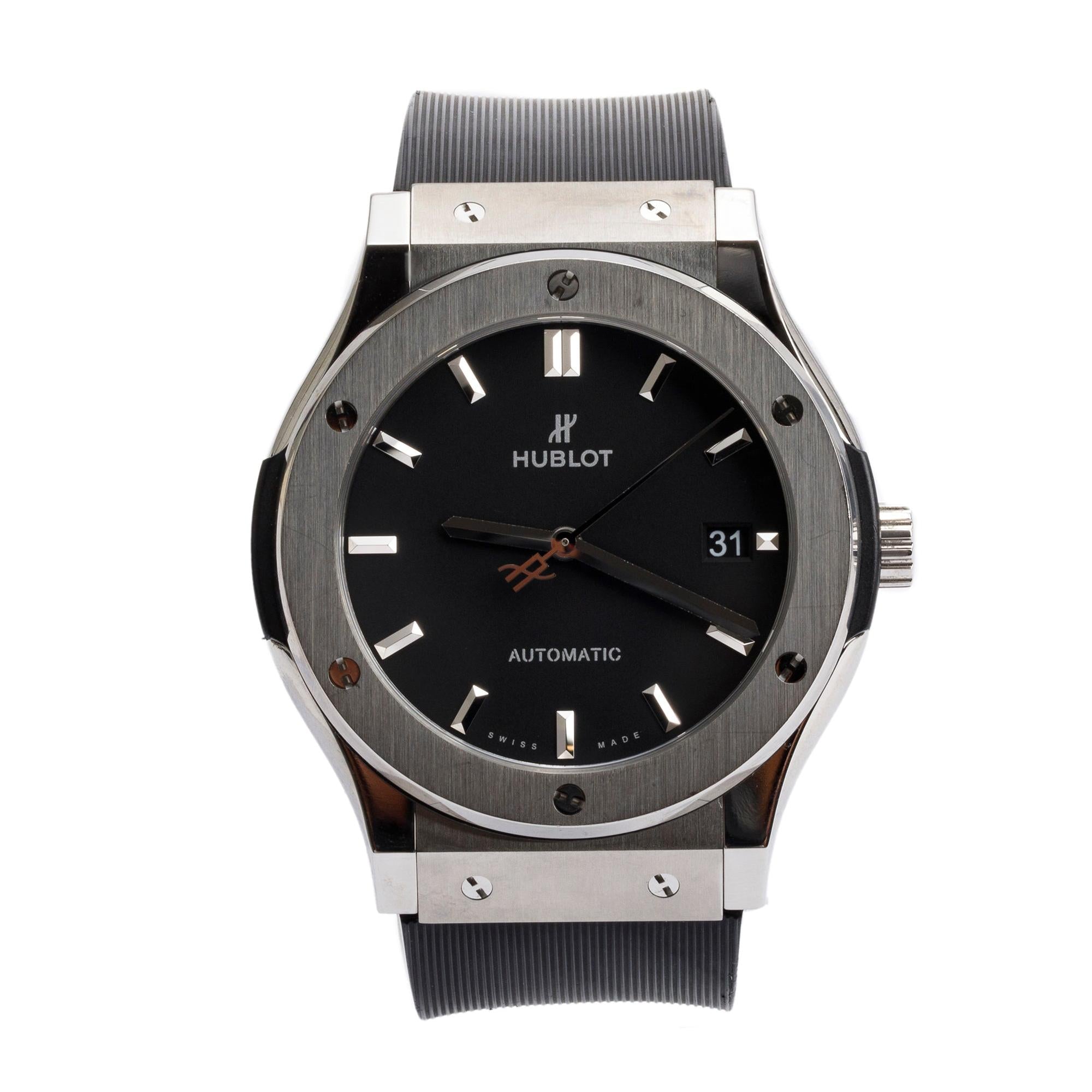 Hublot Titanium Classic Fusion 45 MM Automatic Watch w/ Box & Paper