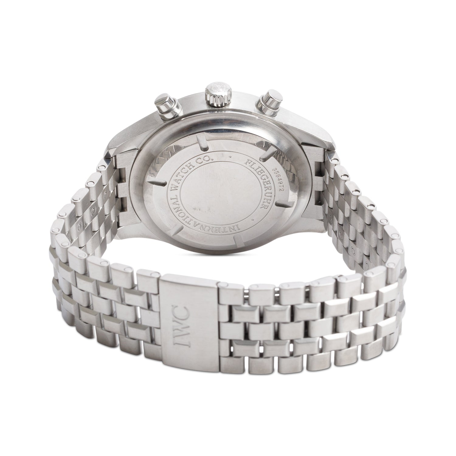 IWC Stainless Steel Classic Pilot Chronograph 42 MM Automatic Watch Black Dial IW371704