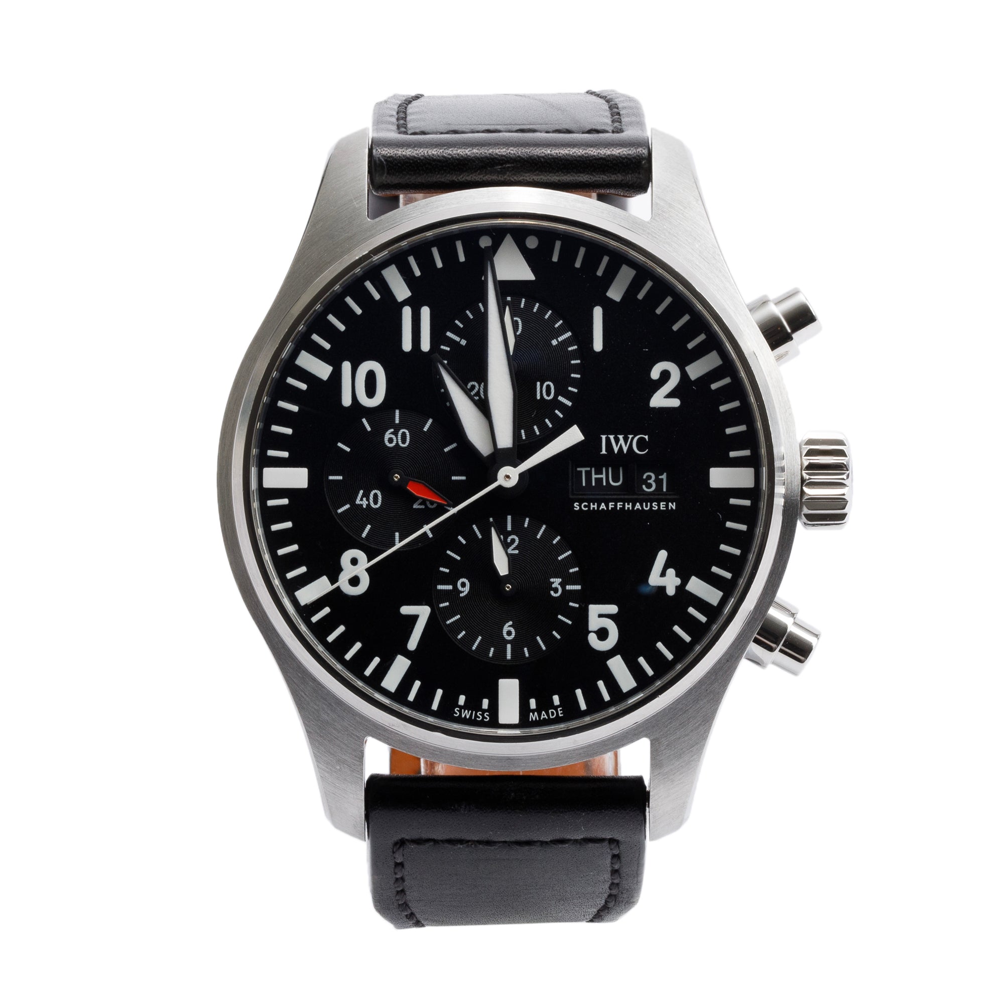 IWC Stainless Steel Pilot Chronograph 43 MM Automatic Watch IW377709 w/ Box & Papers