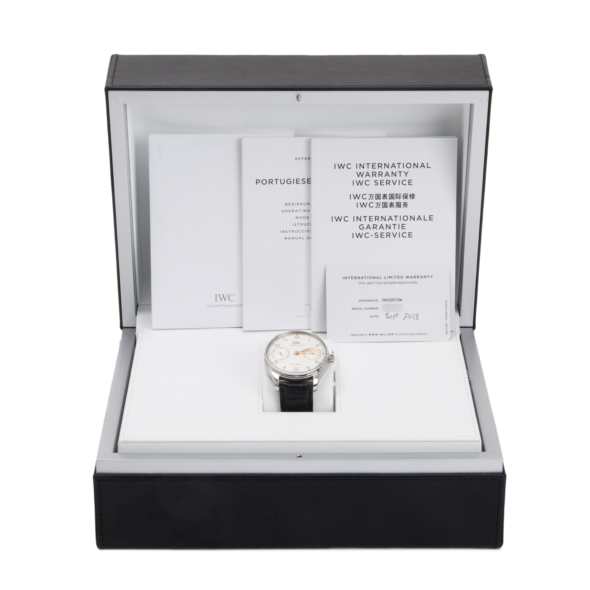 IWC Stainless Steel Portugieser 42.3 MM 7 Day Reserve Automatic Watch w/ Box & Papers