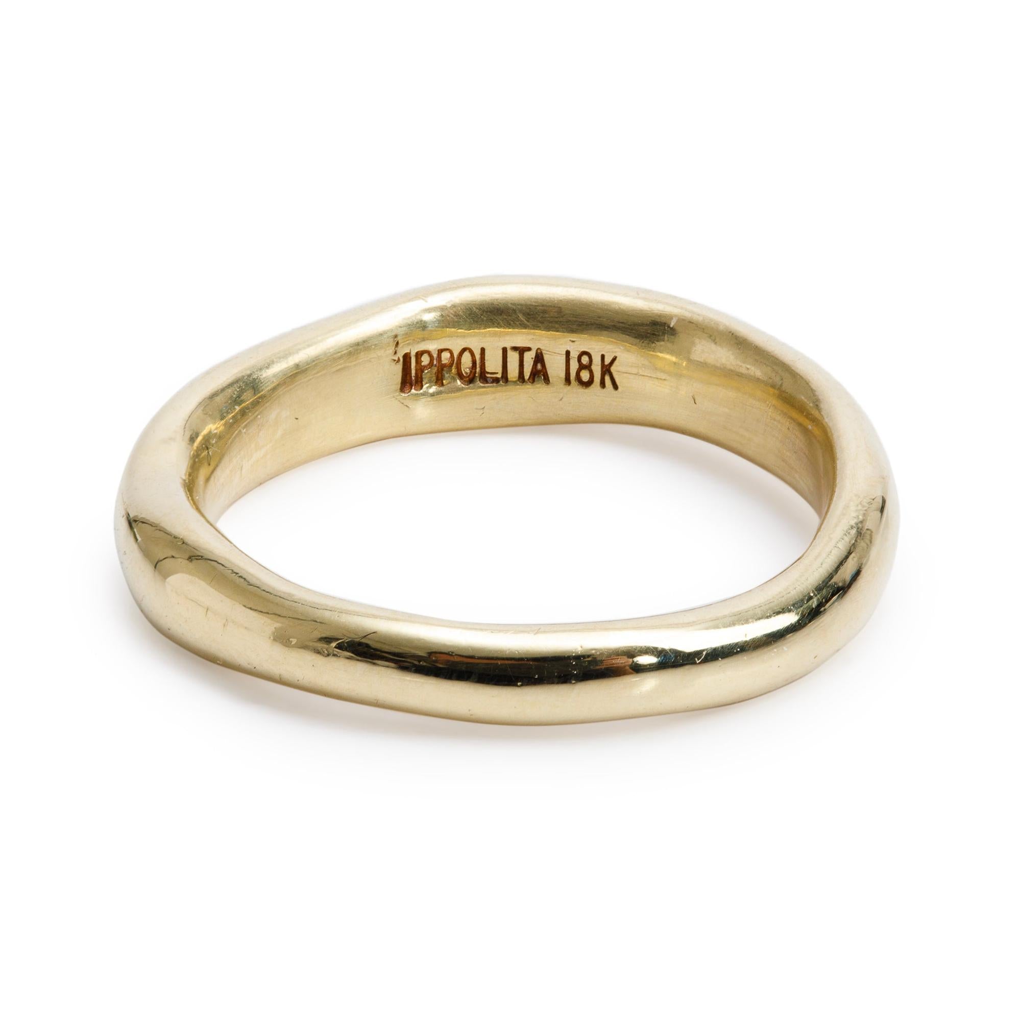 Ippolita 18k Yellow Gold Shiny Wide Squiggle Ring, Size 7