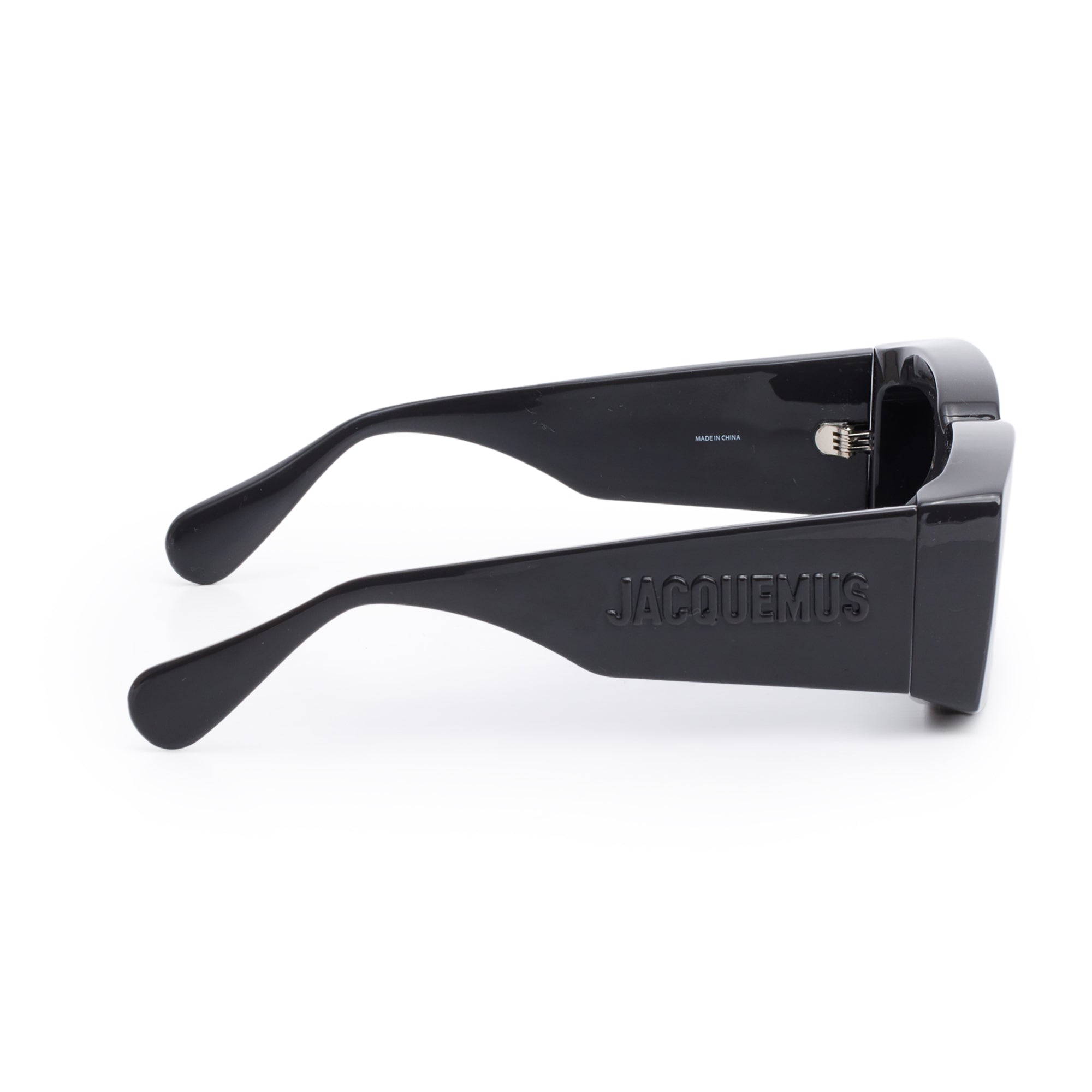 Jacquemus Black Acetate Les Lunette Tupi Rectangular Sunglasses w/ Box & Pouch