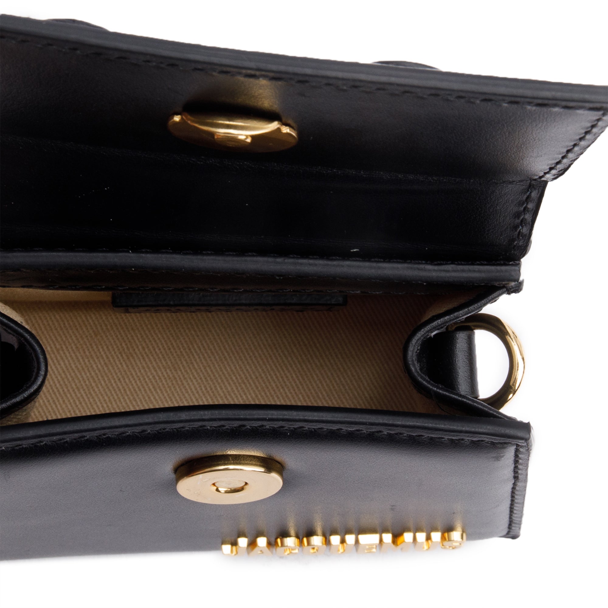 Jacquemus Black Calfskin Leather Mini Signature Le Chiquito Handle Bag w/ Strap