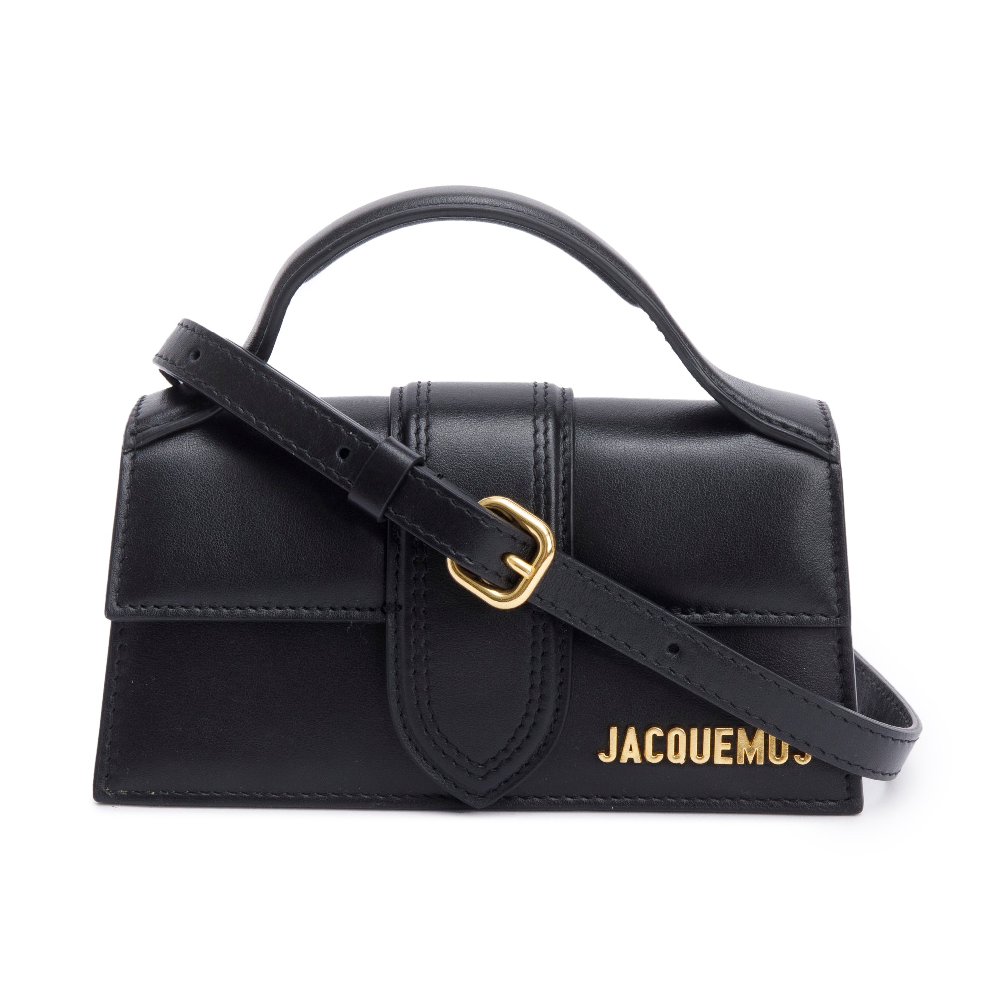 Jacquemus Black Leather Le Bambino Bag w/ Strap