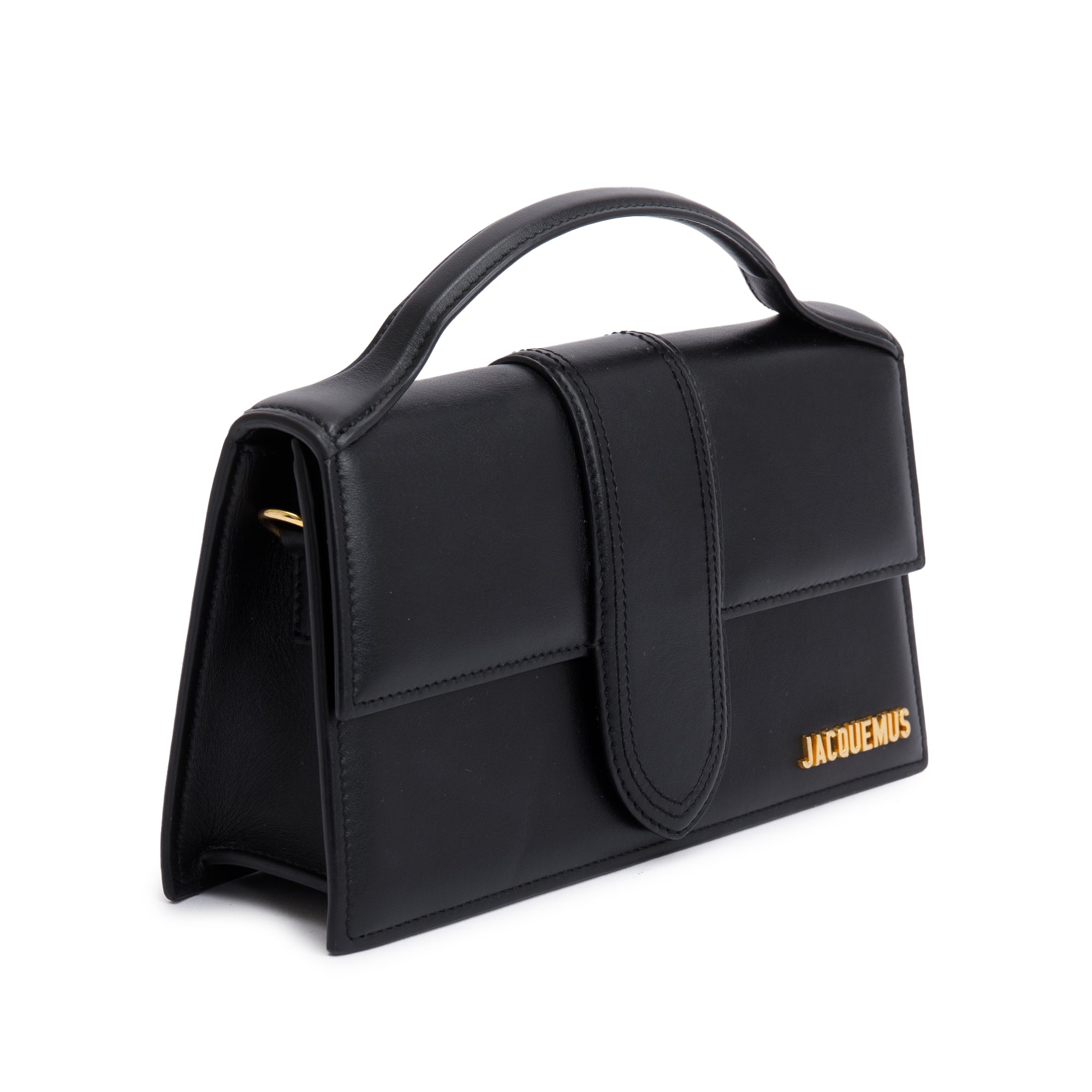 Jacquemus Black Leather Le Grand Bambino Bag w/ Strap