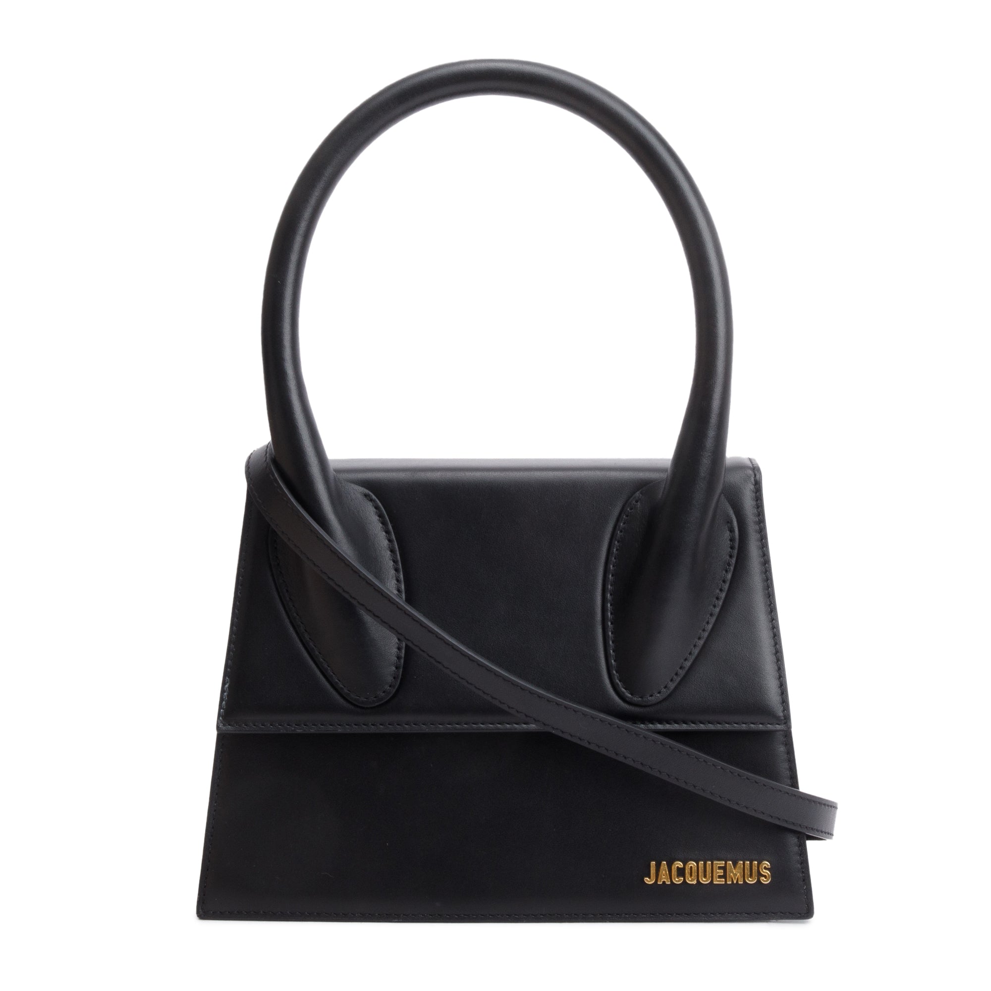 Jacquemus Black Leather Le Grand Chiquito Bag w/ Strap
