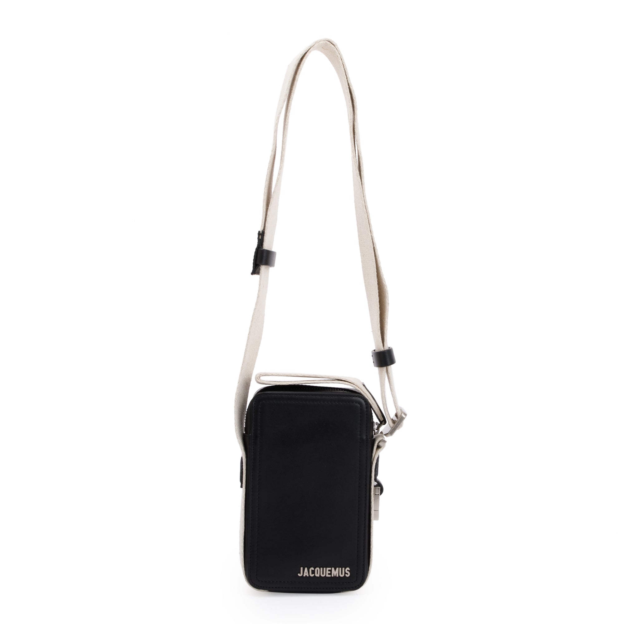 Jacquemus Black Leather OS Le Cuerda Vertical Bag