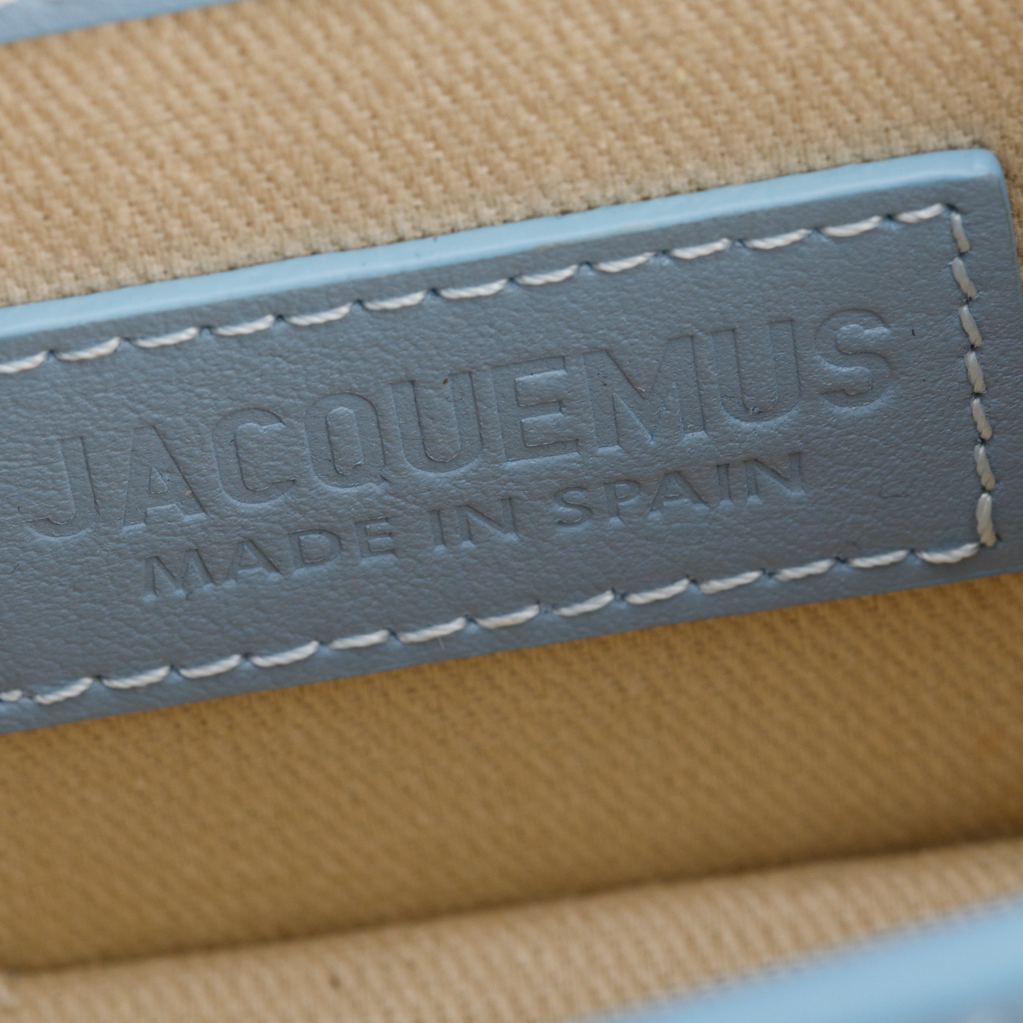 Jacquemus Blue Calfskin Leather Mini Signature Le Chiquito Handle Bag w/ Strap