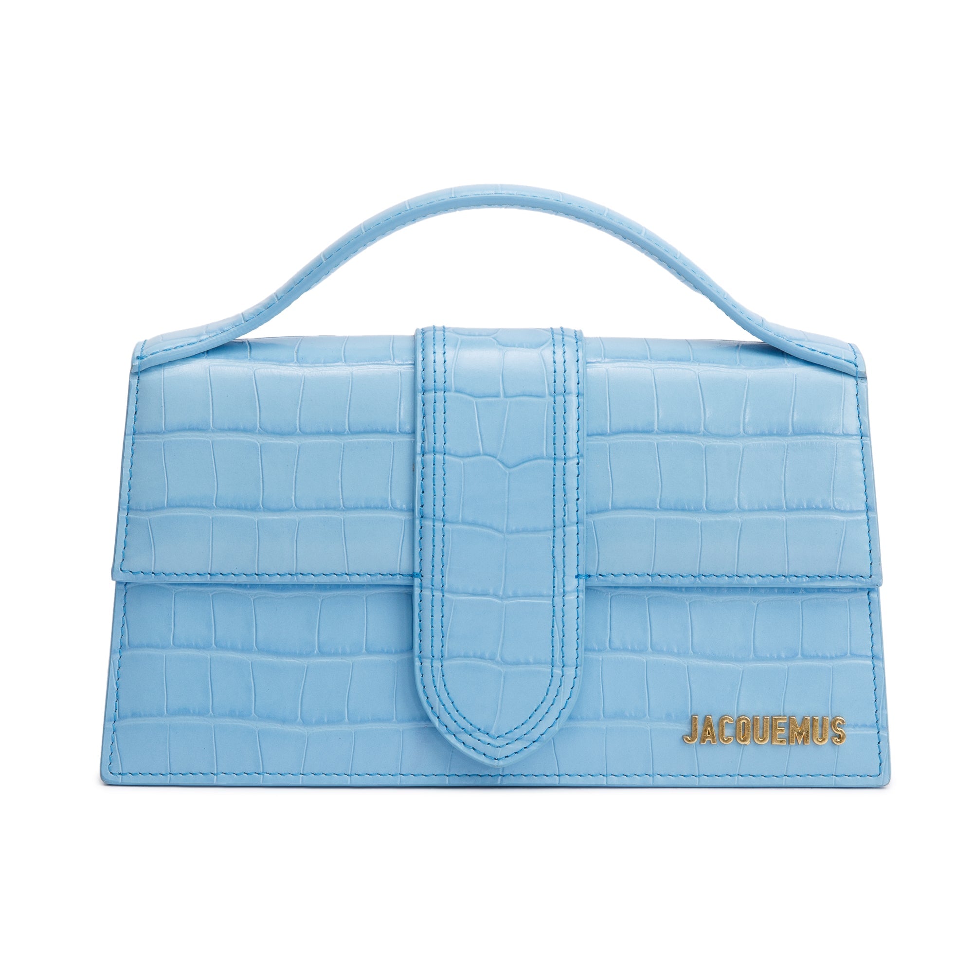 Jacquemus Blue Leather Le Grand Bambino Bag w/ Strap