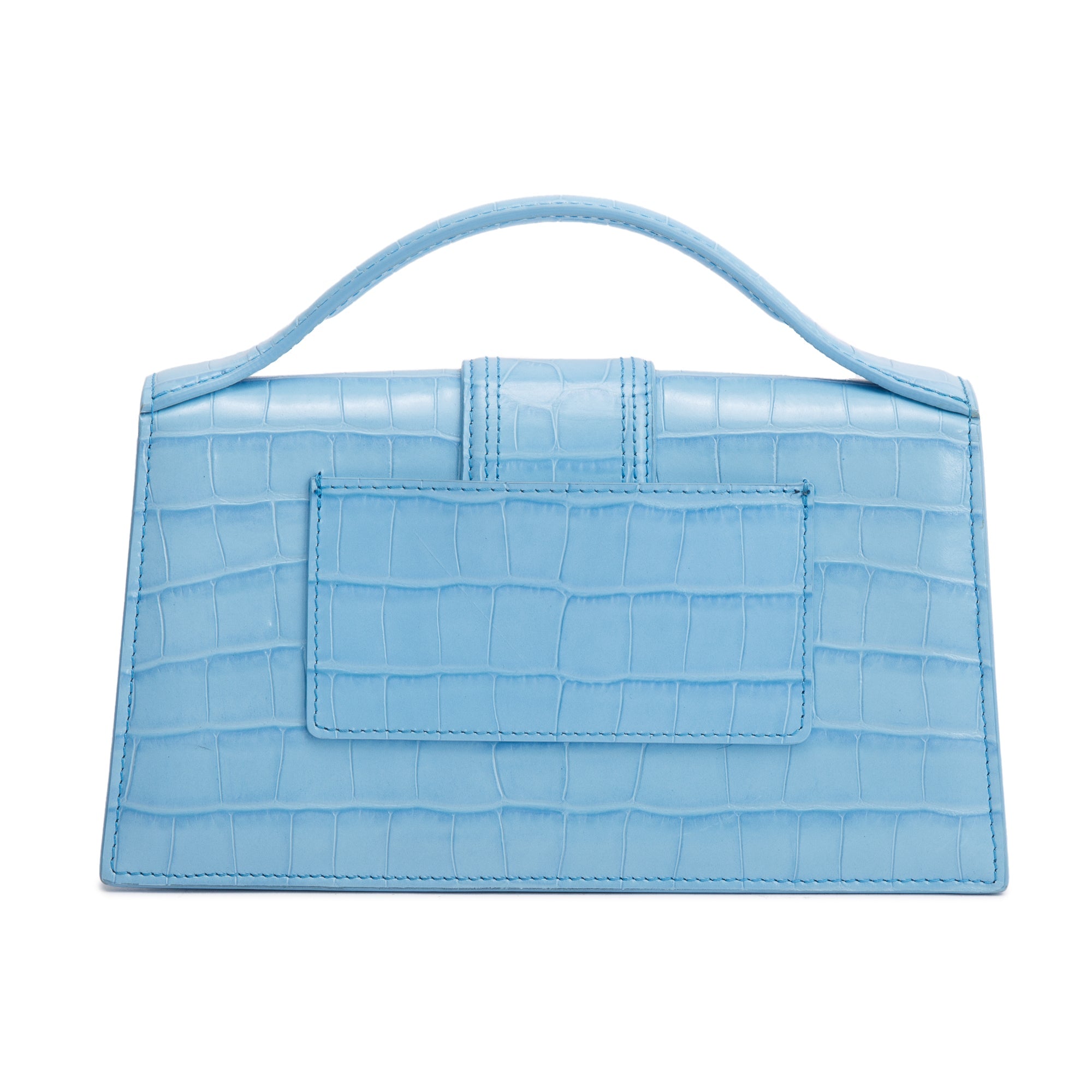 Jacquemus Blue Leather Le Grand Bambino Bag w/ Strap