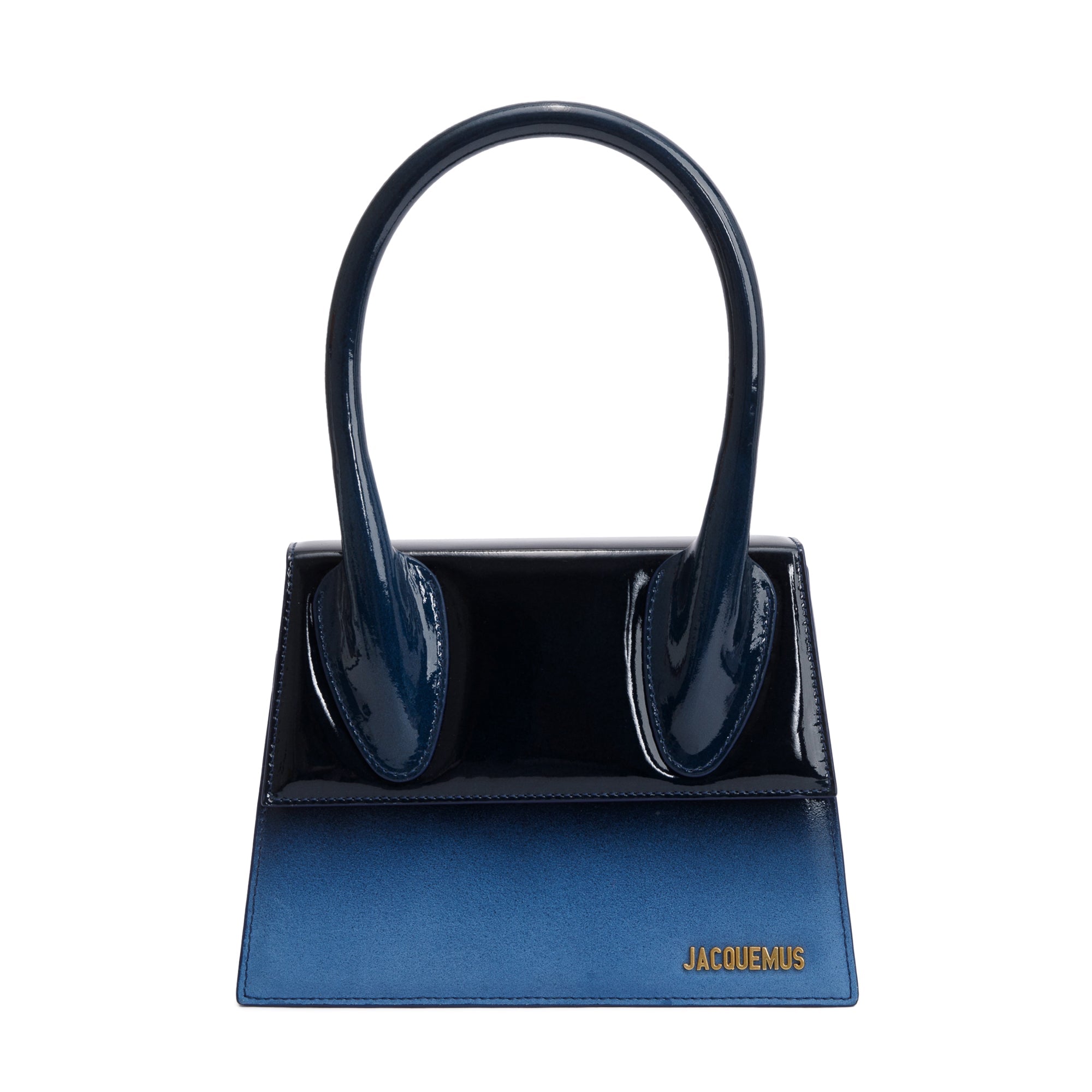 Jacquemus Blue Ombre Patent-Leather Le Grand Chiquito Moyen Bag