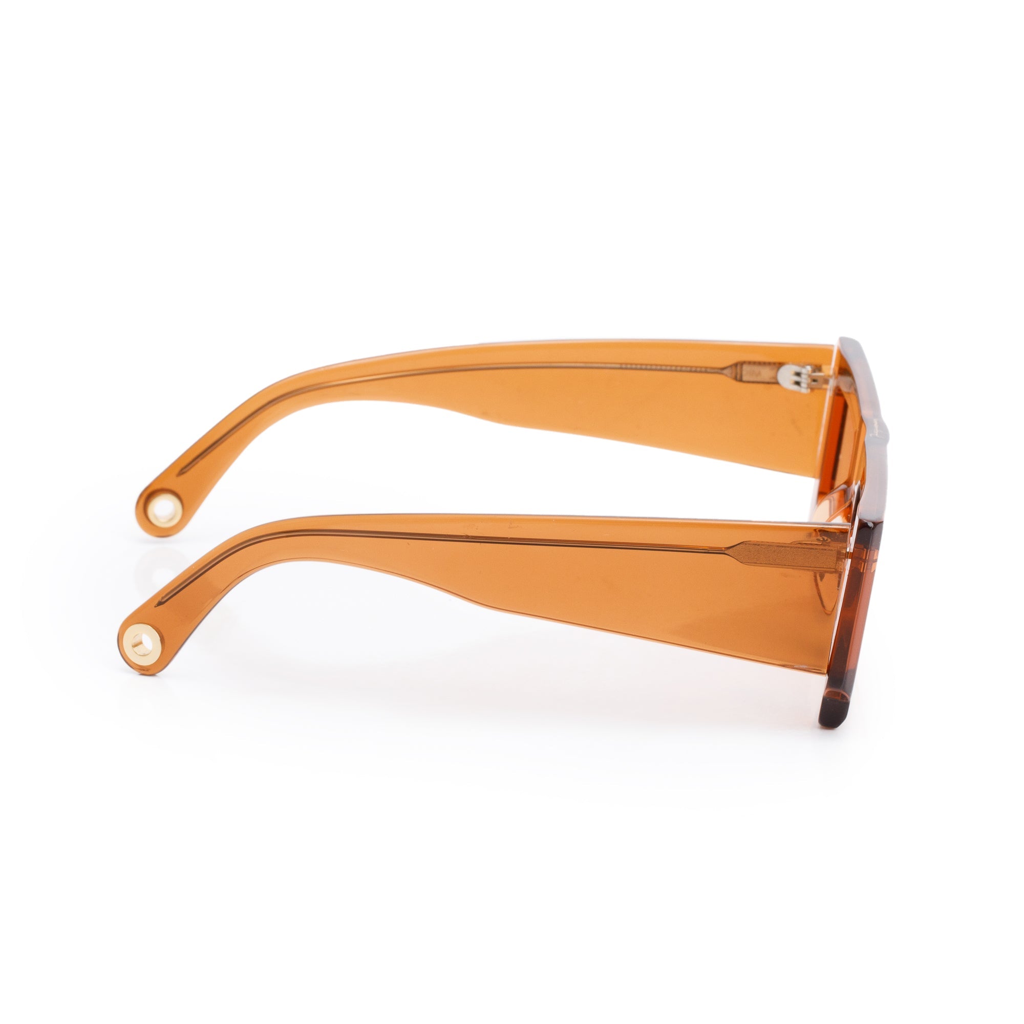 Jacquemus Brown Acetate Rectangular Sunglasses w/ Case