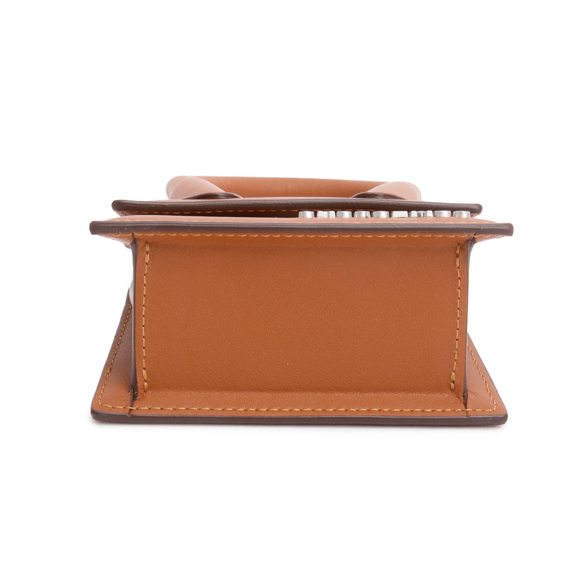 Jacquemus Brown Calfskin Leather Mini Homme Le Chiquito Bag w/ Strap