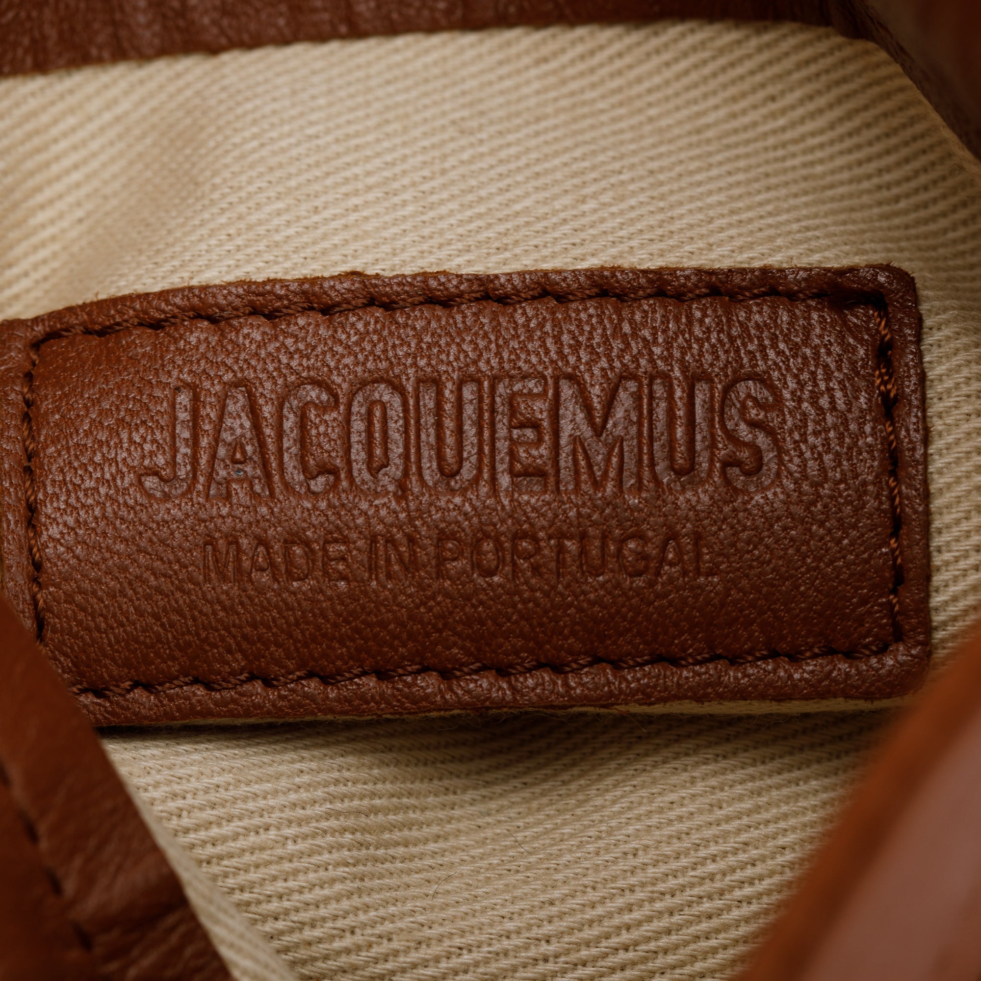 Jacquemus Brown Leather Le Pequeno Pochette Drawstring Bag