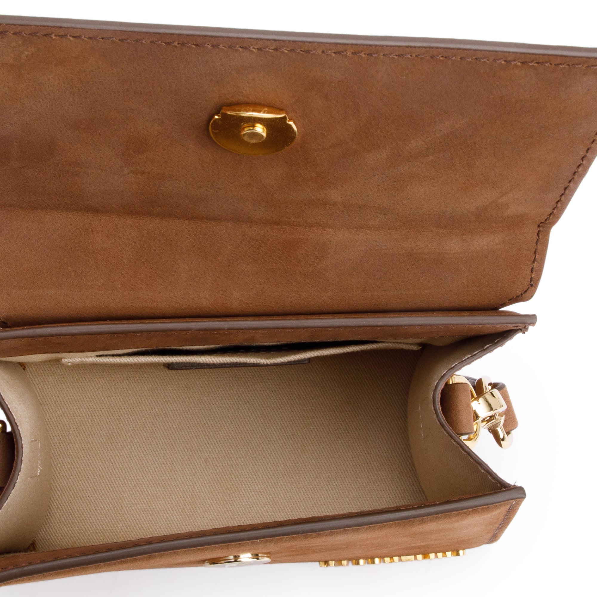 Jacquemus Brown Suede Le Chiquito Moyen Bag w/ Strap