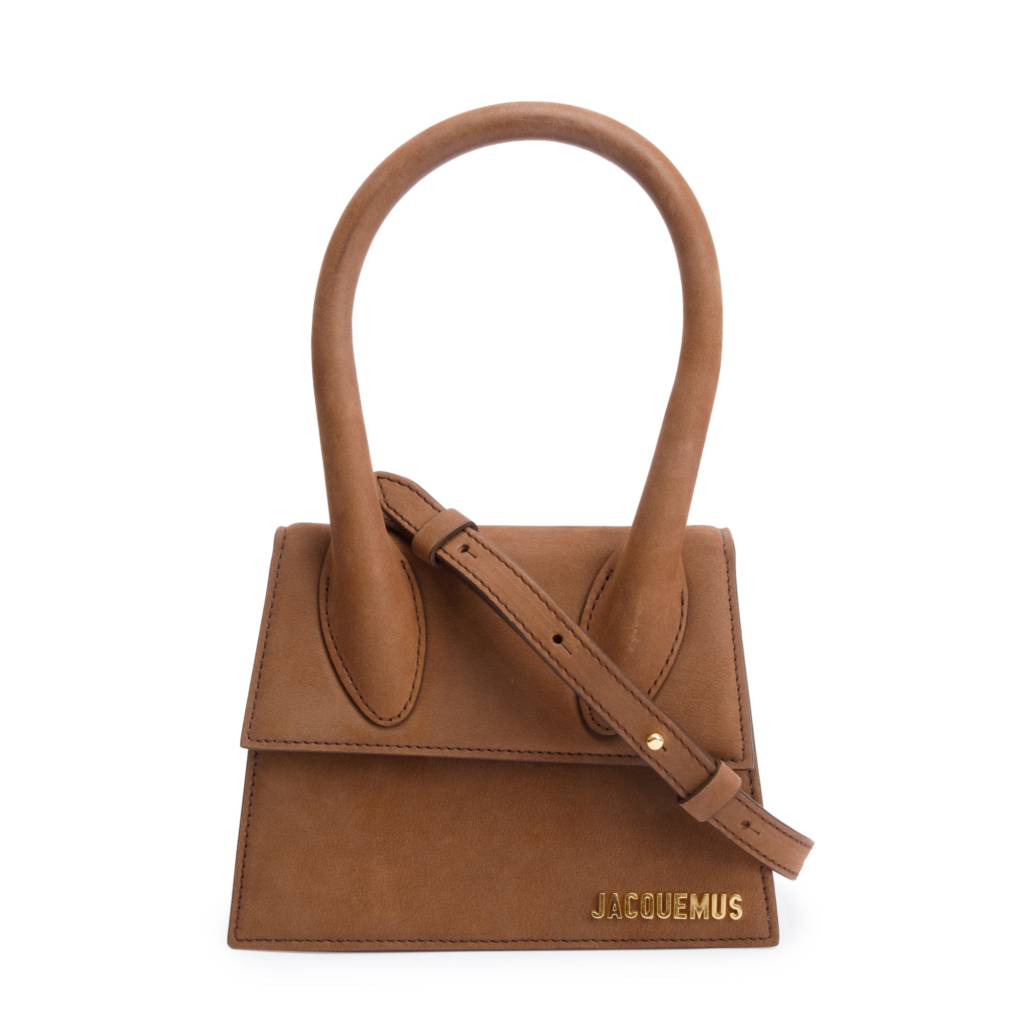 Jacquemus Brown Suede Le Chiquito Moyen Bag w/ Strap