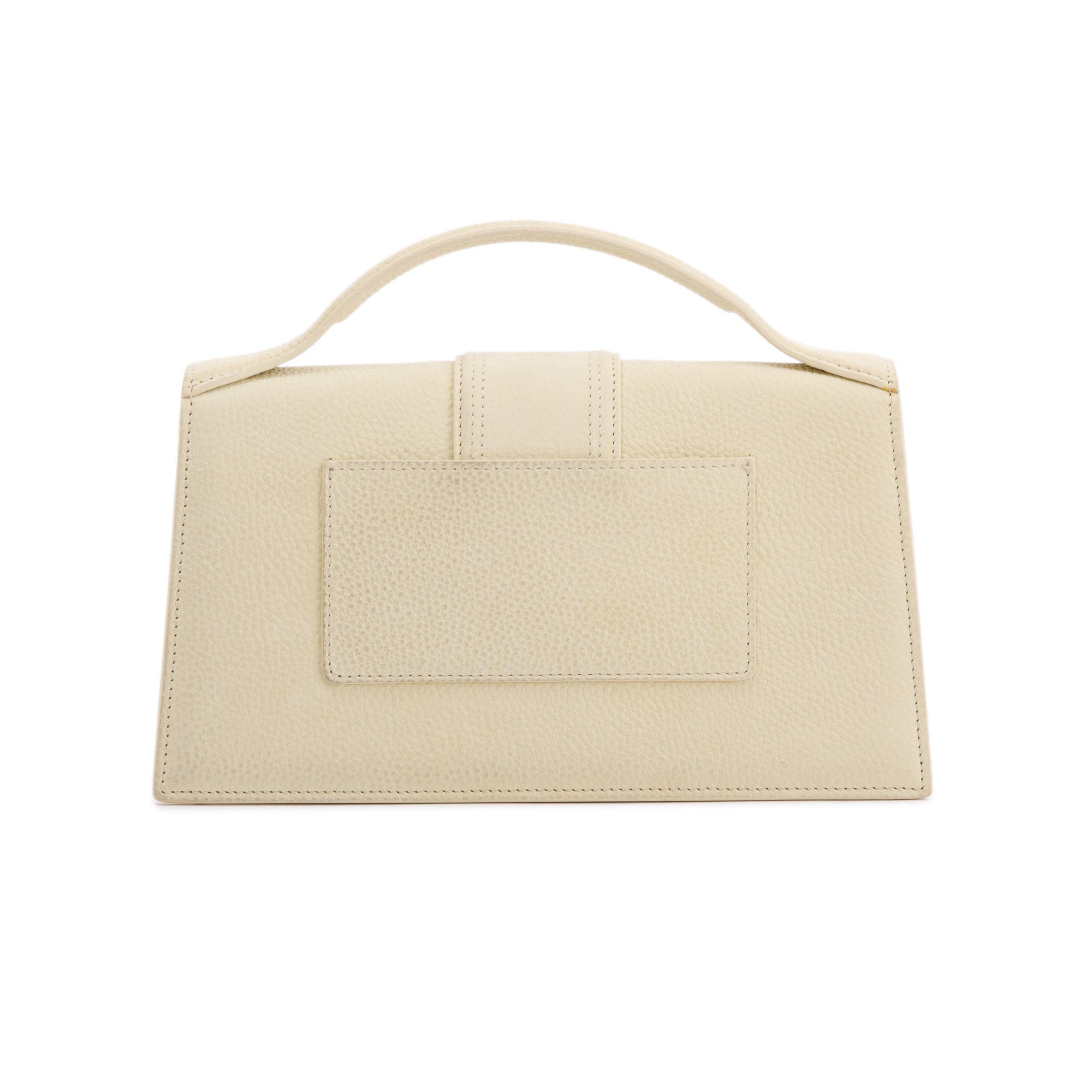 Jacquemus Light Yellow Leather Le Grand Bambino Bag w/ Strap