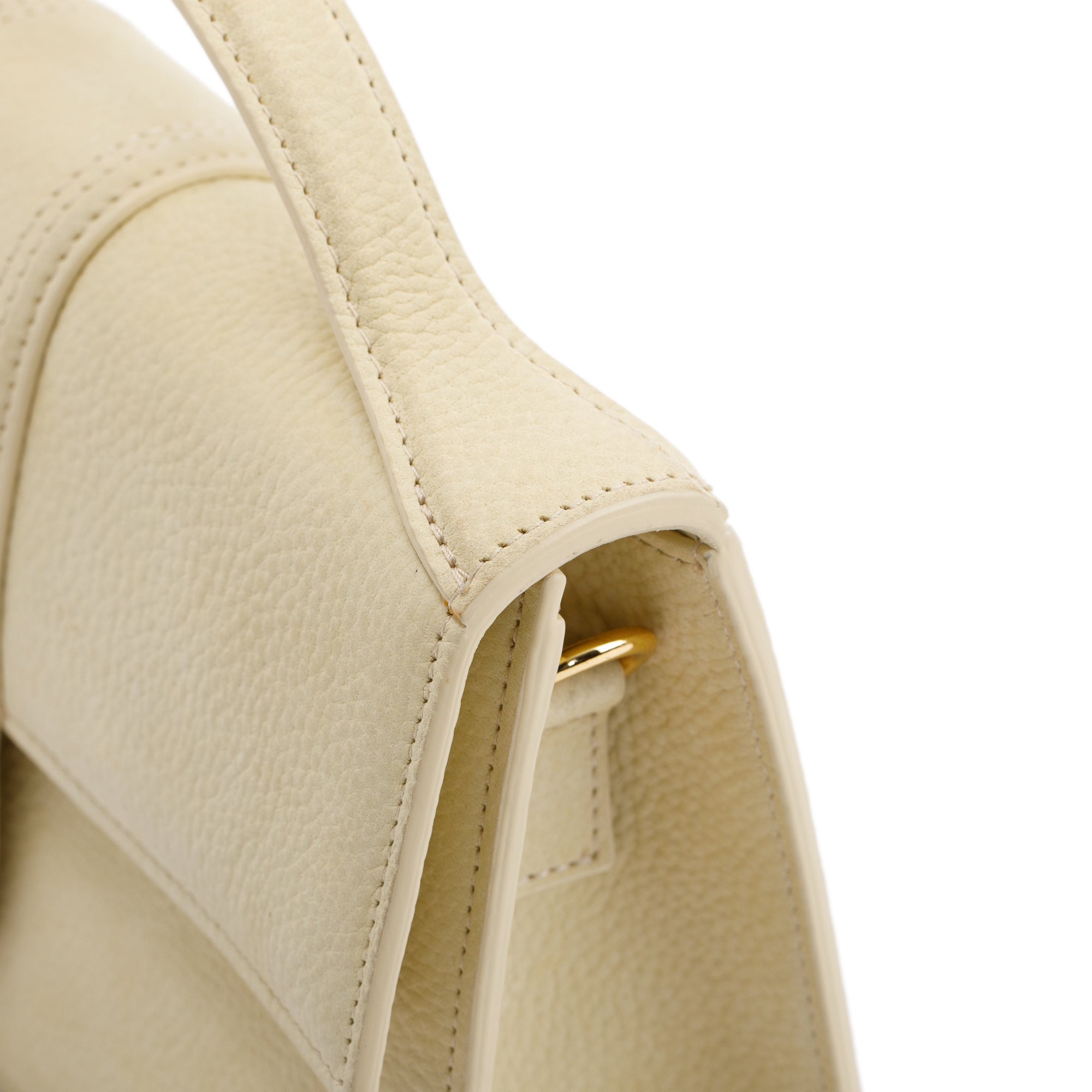 Jacquemus Light Yellow Leather Le Grand Bambino Bag w/ Strap