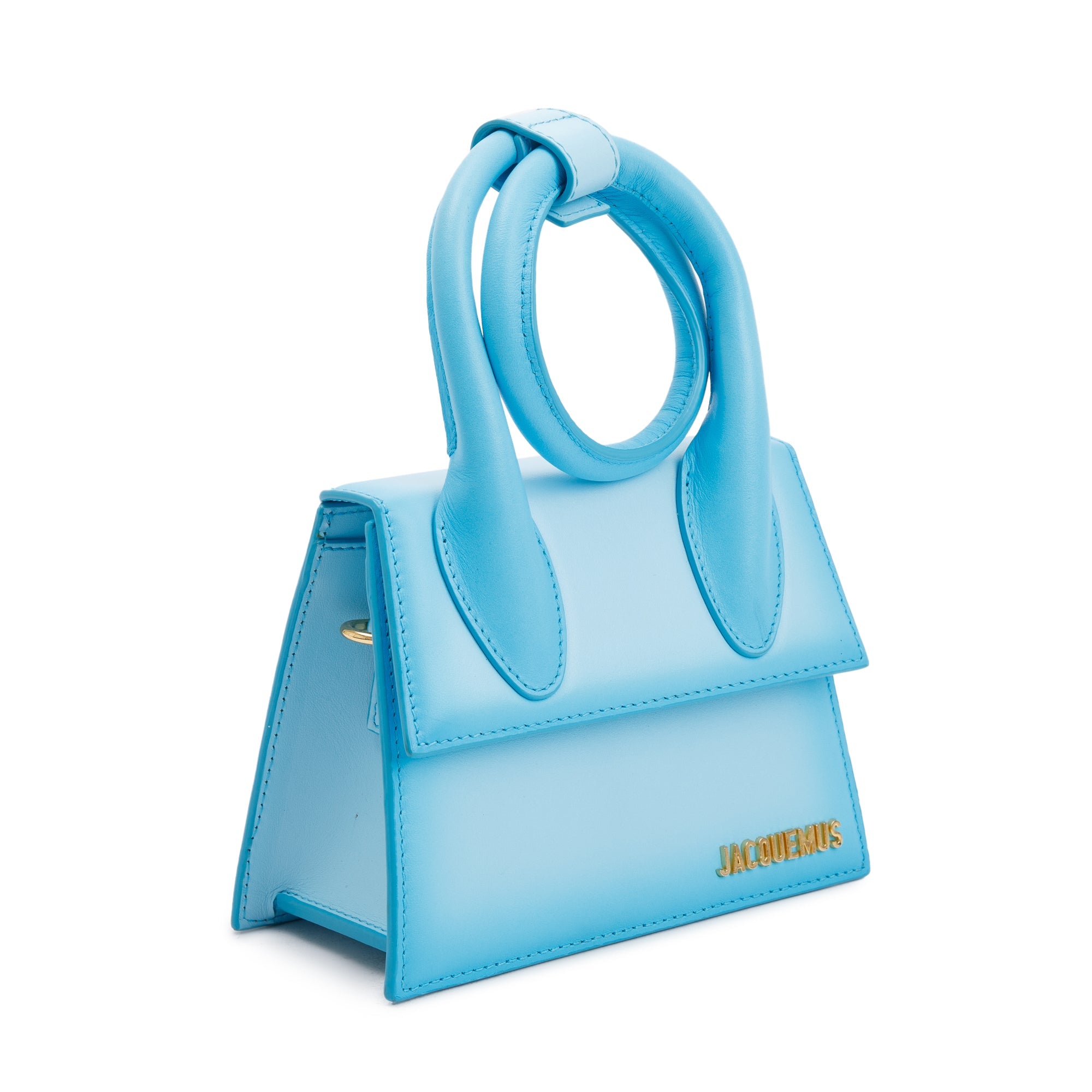 Jacquemus Ombre Turquoise Le Chiquito Noeud Bag w/ Strap