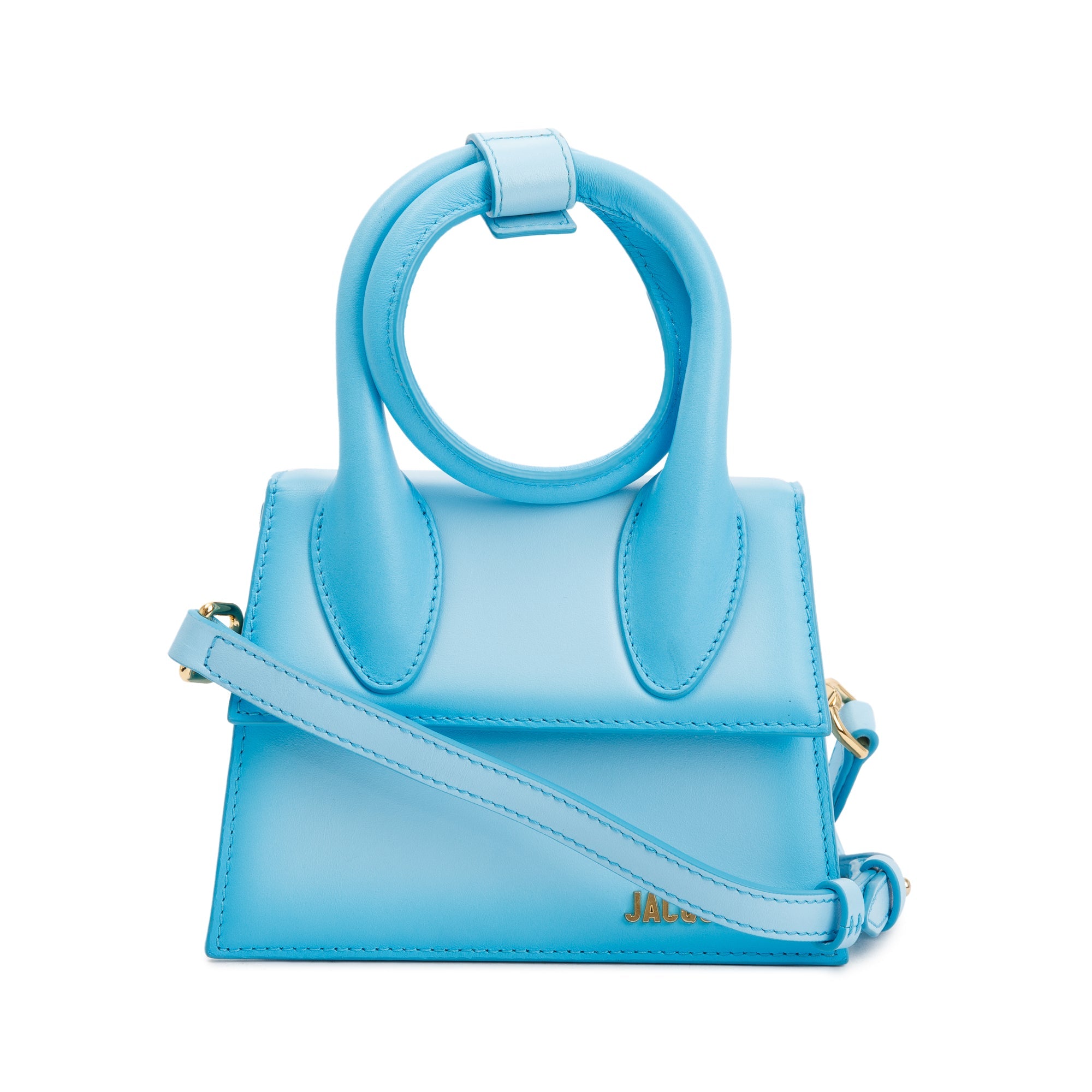Jacquemus Ombre Turquoise Le Chiquito Noeud Bag w/ Strap