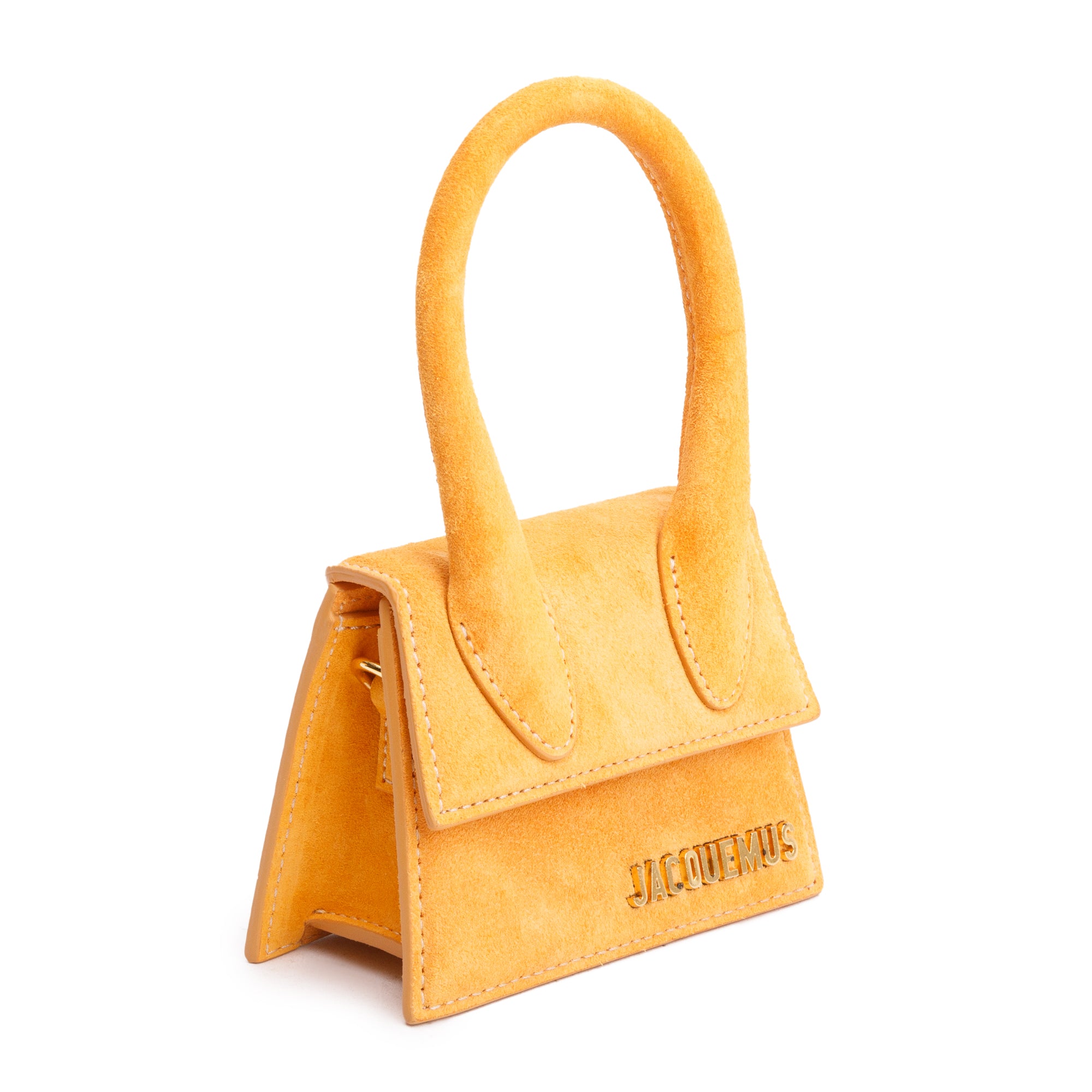 Jacquemus Orange Suede Mini Le Chiquito Handle Bag