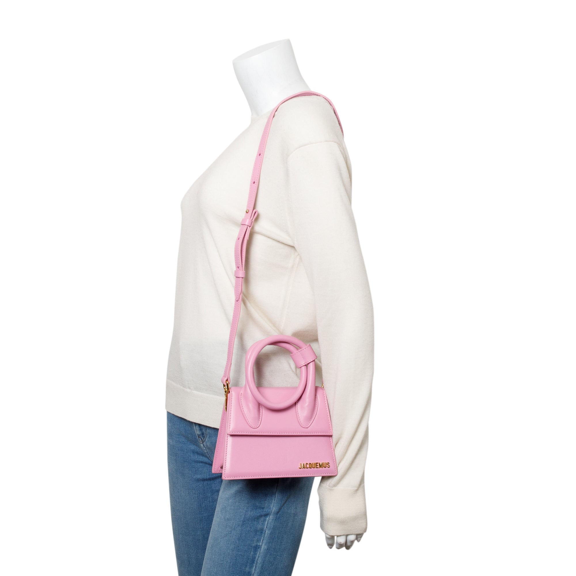 Jacquemus Pink Le Chiquito Noeud Bag w/ Strap