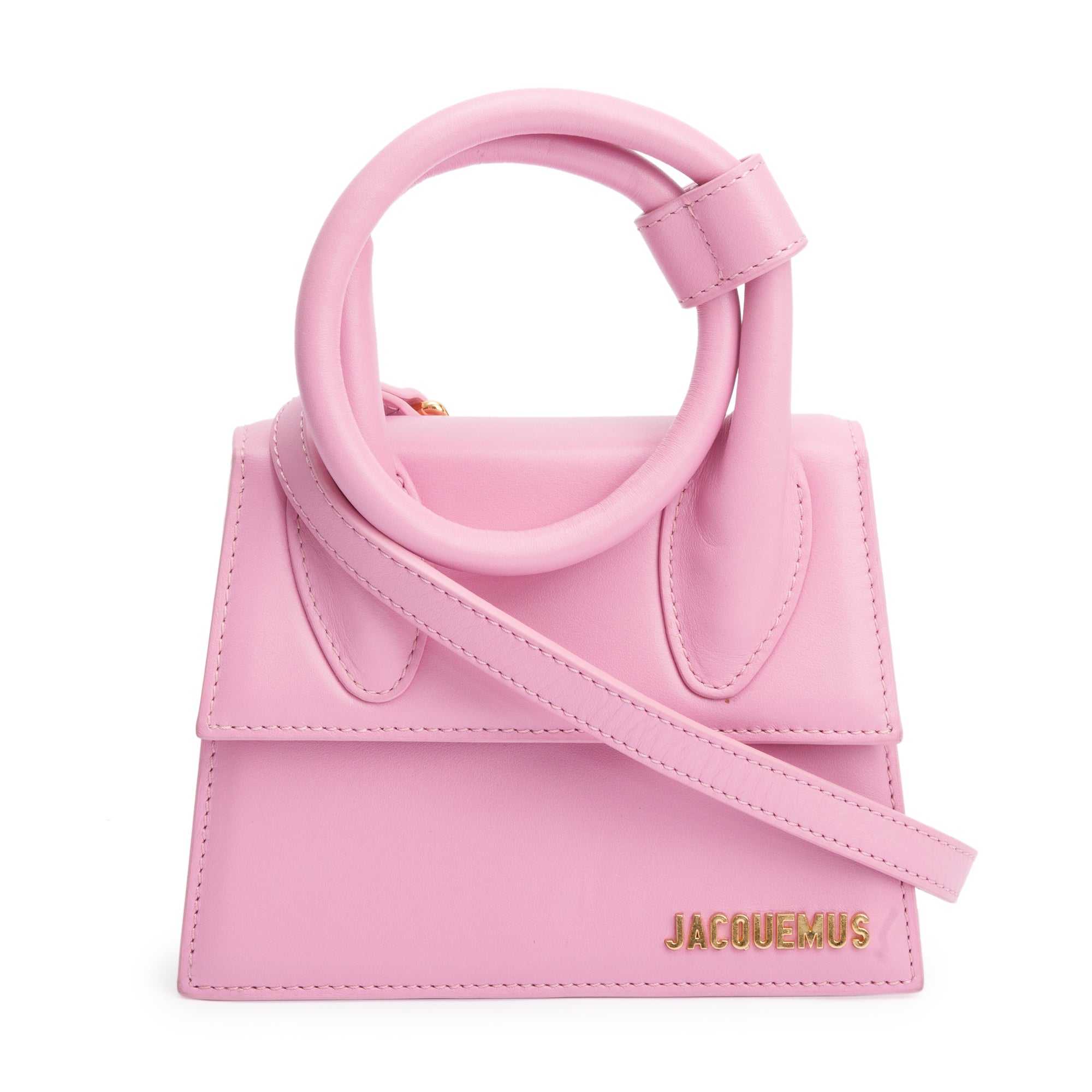 Jacquemus Pink Le Chiquito Noeud Bag w/ Strap