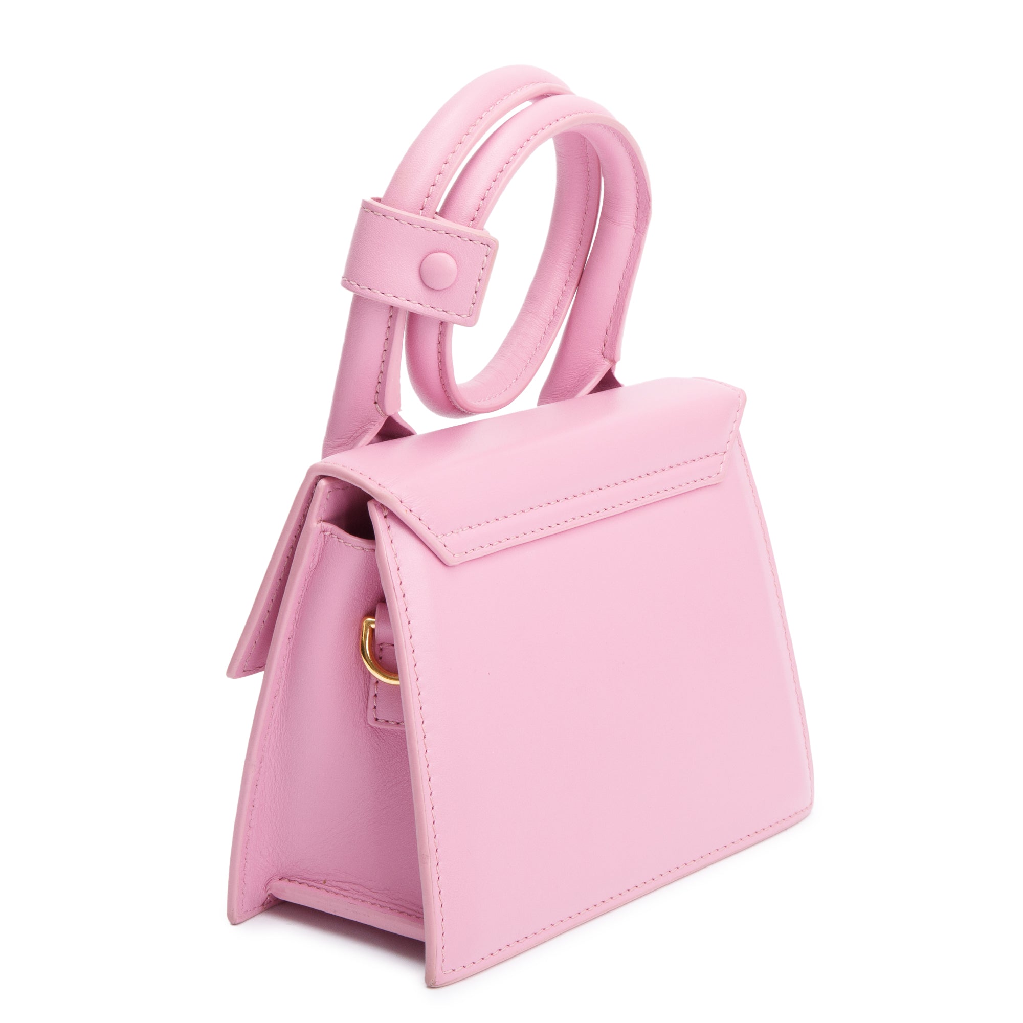 Jacquemus Pink Leather Le Chiquito Noeud Bag w/ Strap