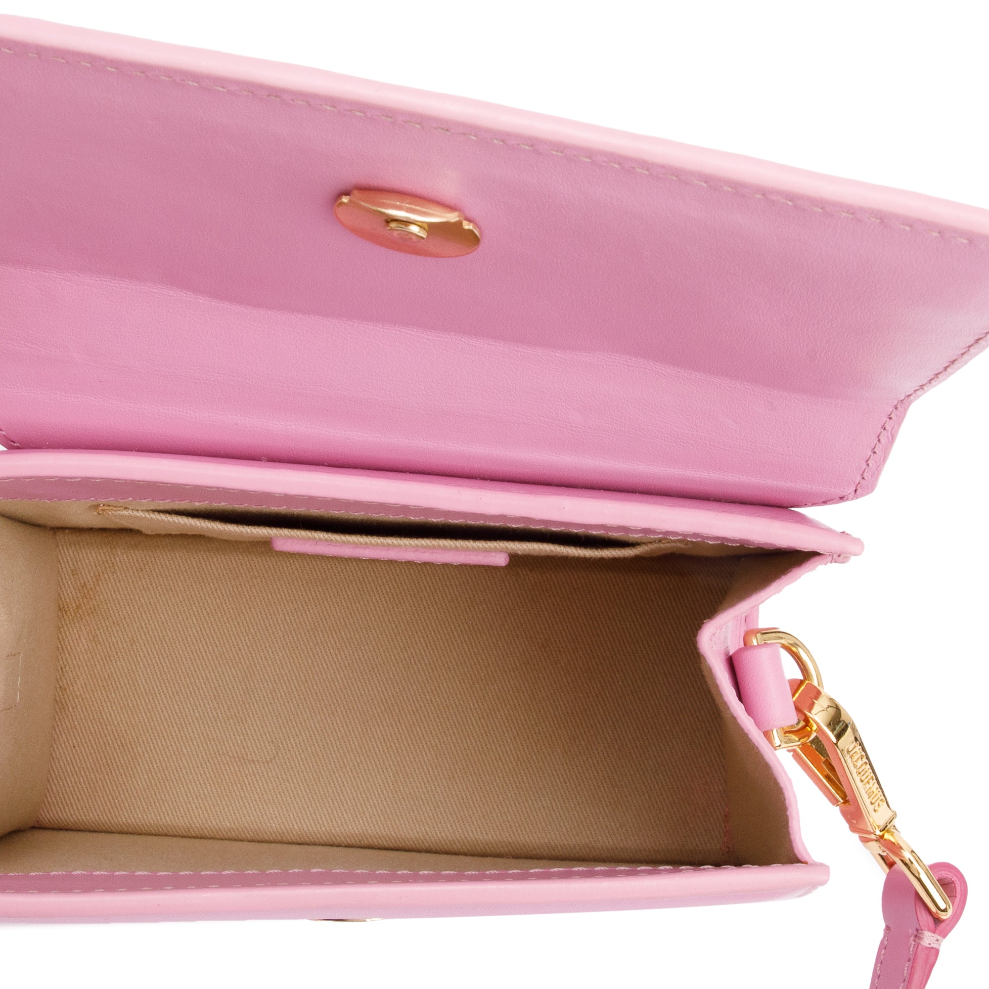 Jacquemus Pink Leather Le Chiquito Noeud Bag w/ Strap