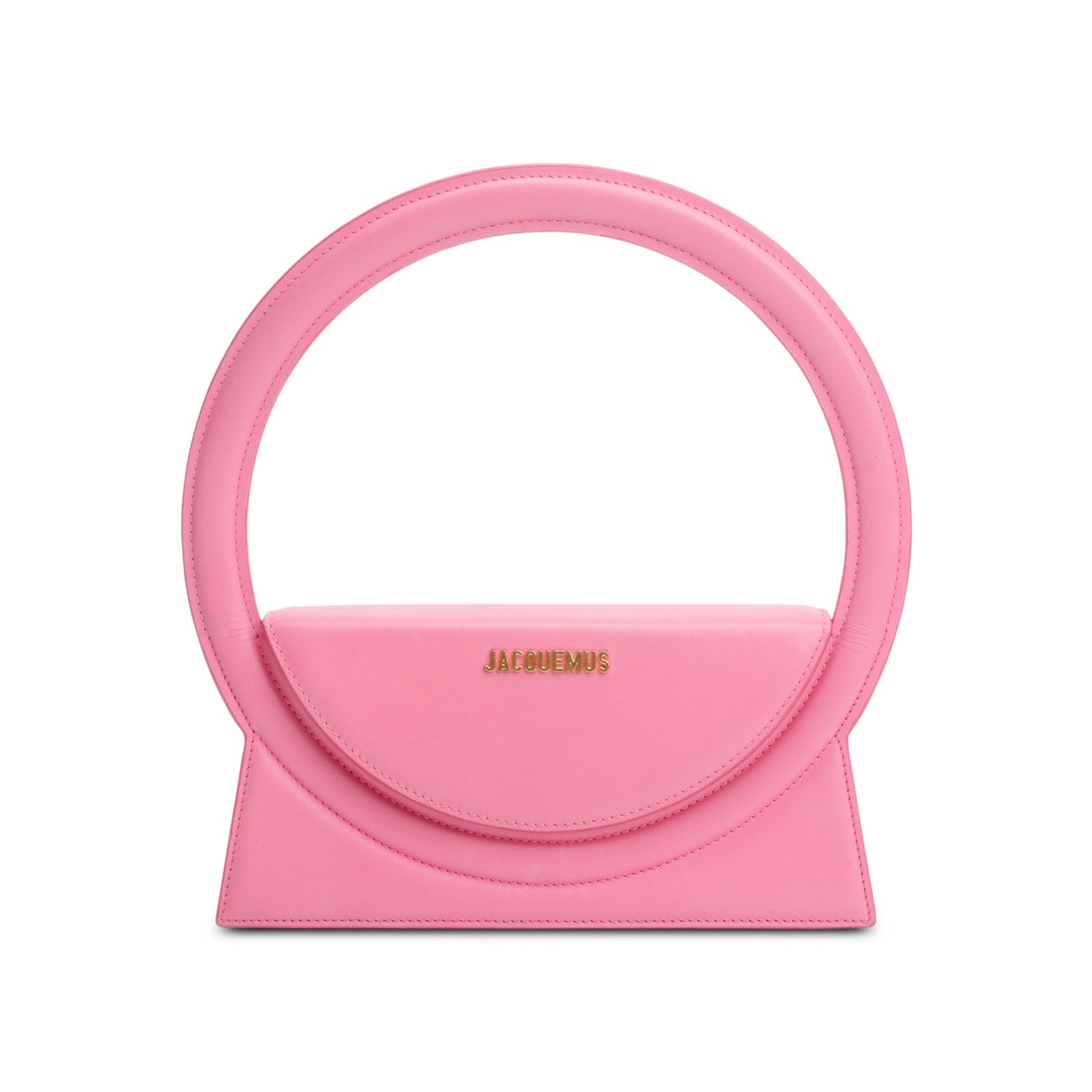 Jacquemus Pink Leather Le Rond Bag w/ Strap