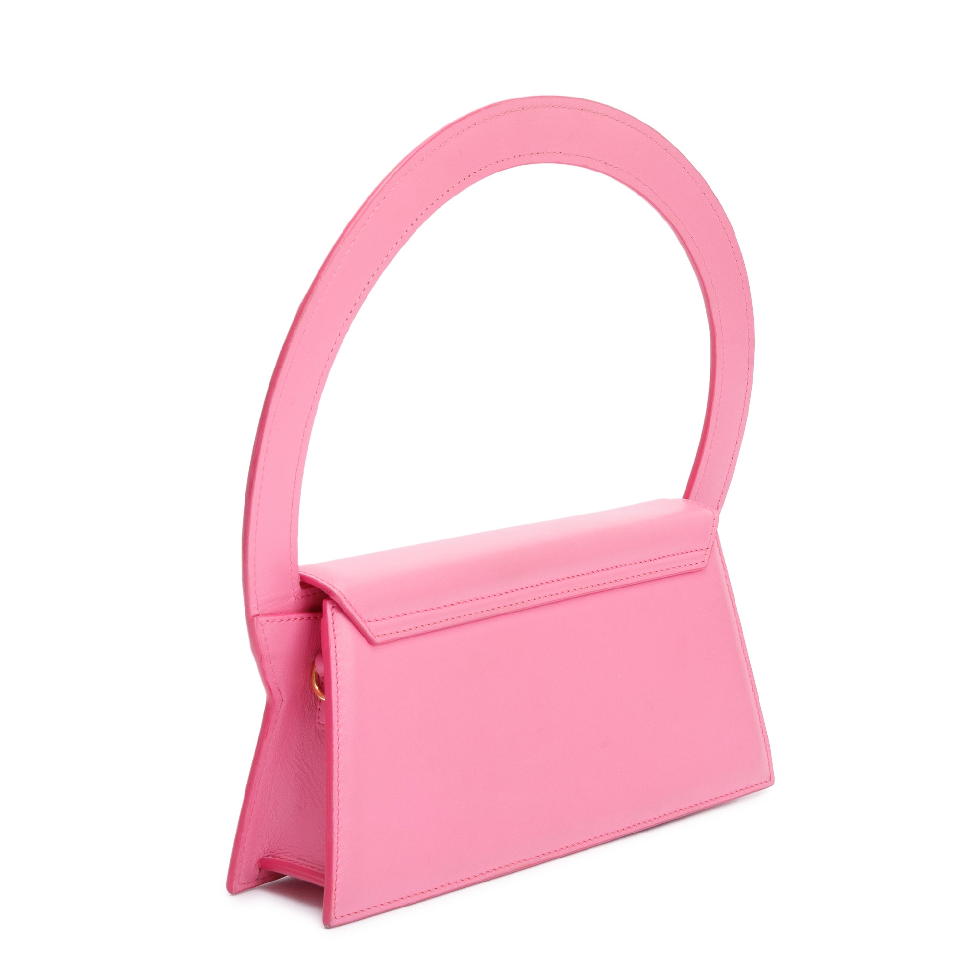 Jacquemus Pink Leather Le Rond Bag w/ Strap