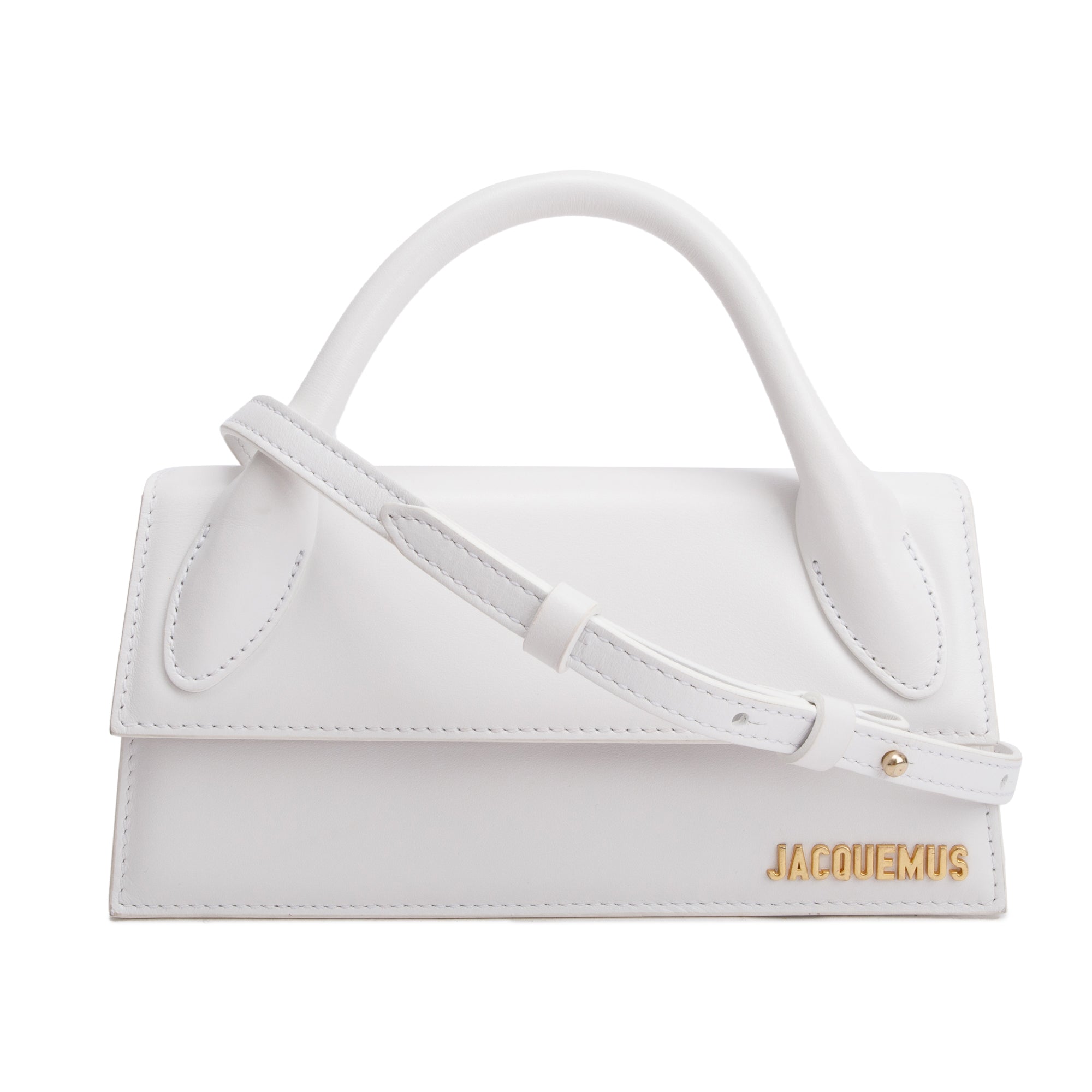 Jacquemus White Leather Le Chiquito Long Handle Bag