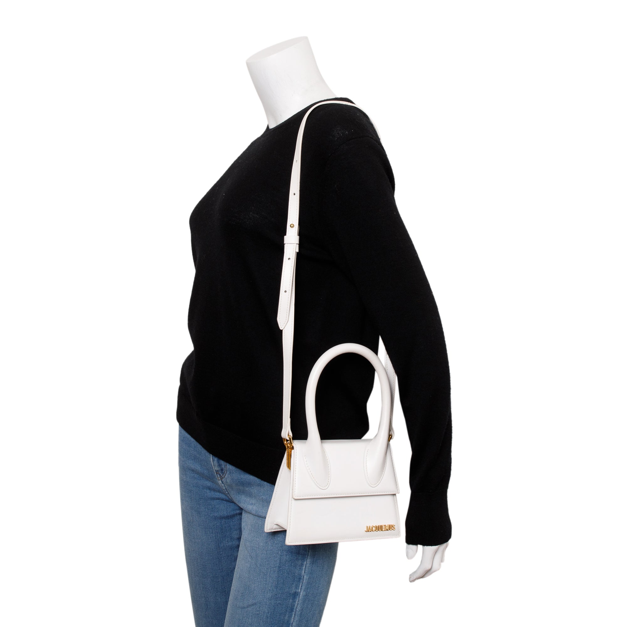 Jacquemus White Leather Le Chiquito Moyen Bag