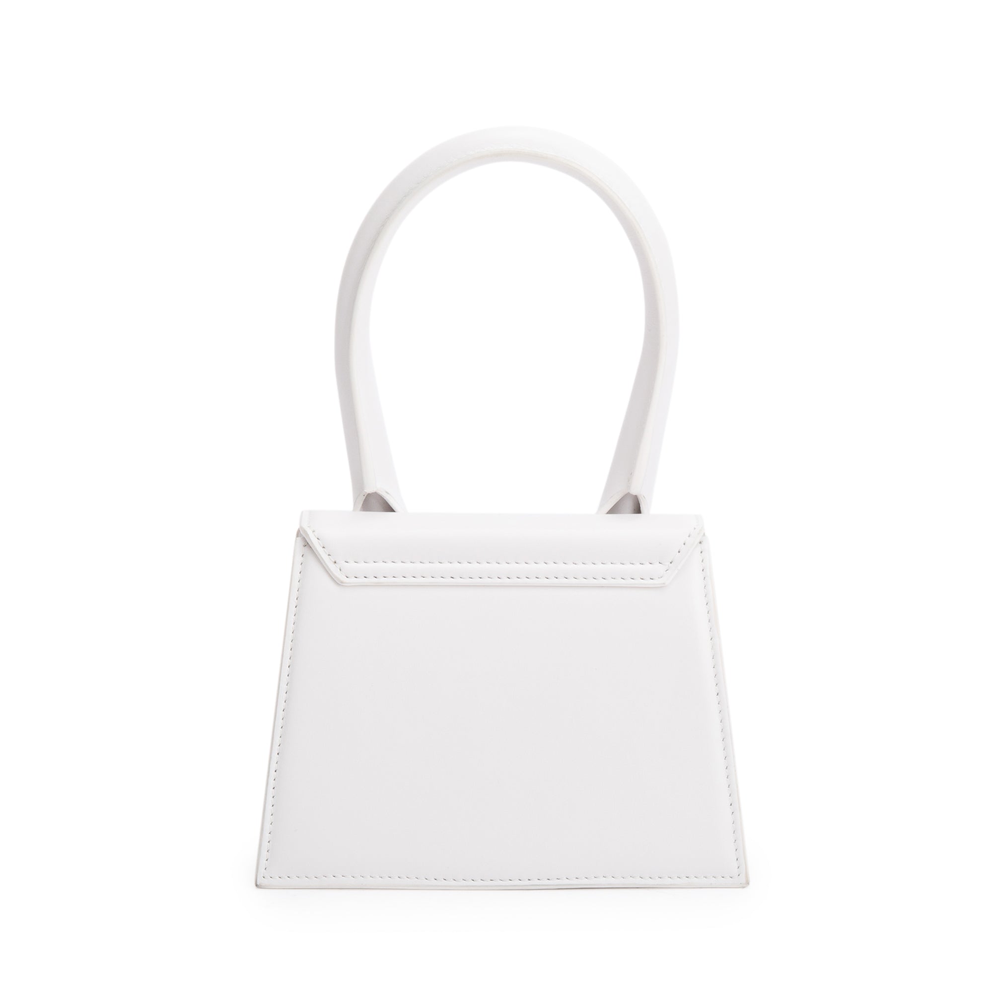Jacquemus White Leather Le Chiquito Moyen Bag w/ Strap