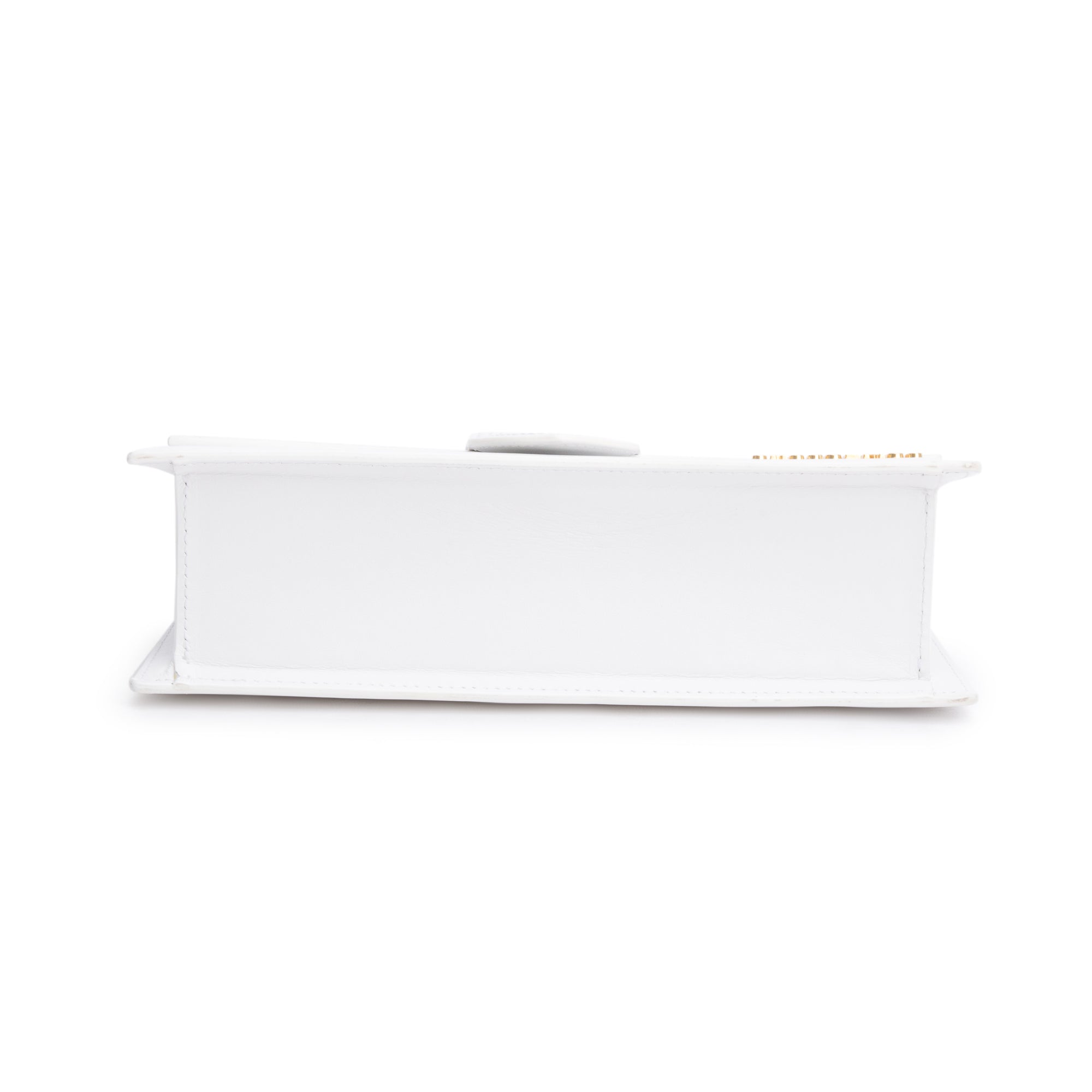 Jacquemus White Leather Le Grand Bambino Bag w/ Strap