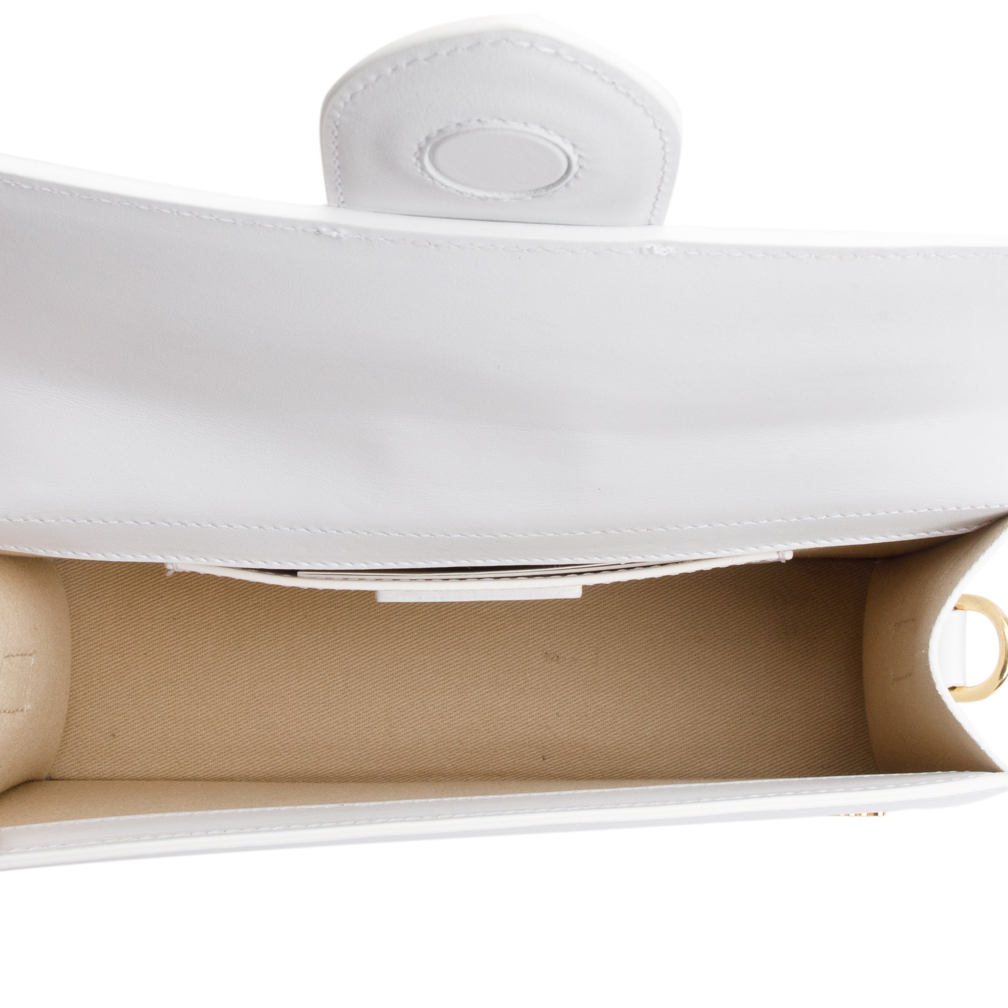 Jacquemus White Leather Le Grand Bambino Bag w/ Strap